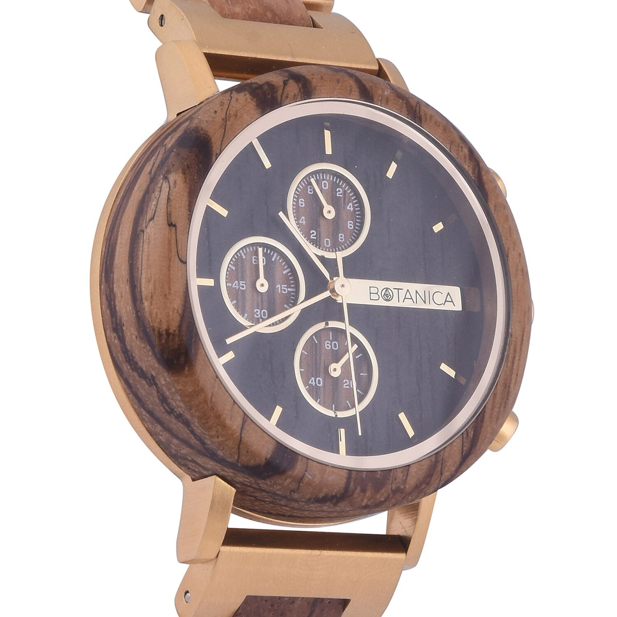 Botanica Goldthorn Zebrano Wood and Stainless Steel Watch - Rose 6022508 6