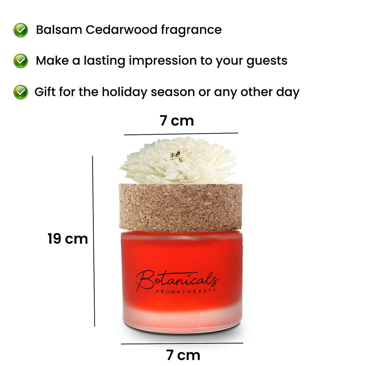 Botanical Aroma Therapy Room Diffuser with Sola Flower in Roasted Jar (120 ml) - Red 7278582 6