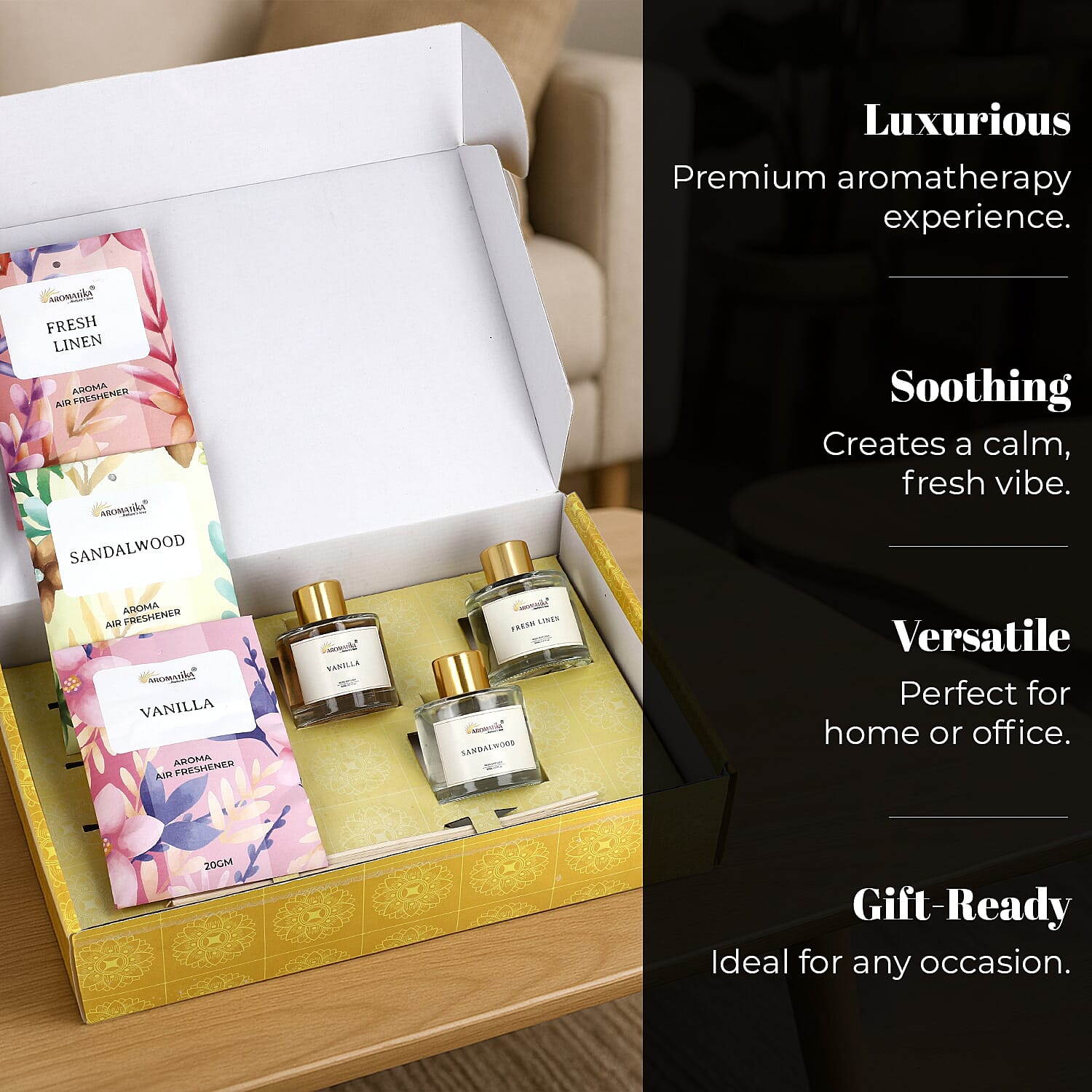 Botanical Bliss Aroma Therapy Gift Set - Fresh Linen, Vanilla and Sandalwood 8056542 3
