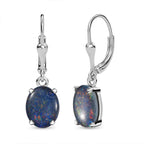 Boulder Opal Triplet Earrings in Platinum Overlay Sterling Silver 3.53 Ct
