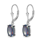 Boulder Opal Triplet Earrings in Platinum Overlay Sterling Silver 3.53 Ct