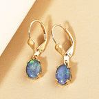 Royal Bali Collection - D'Joy Australian Boulder Opal Earrings with Lever Back in 18K Vermeil Yellow Gold Plated Sterling Silver 1.74 Ct.