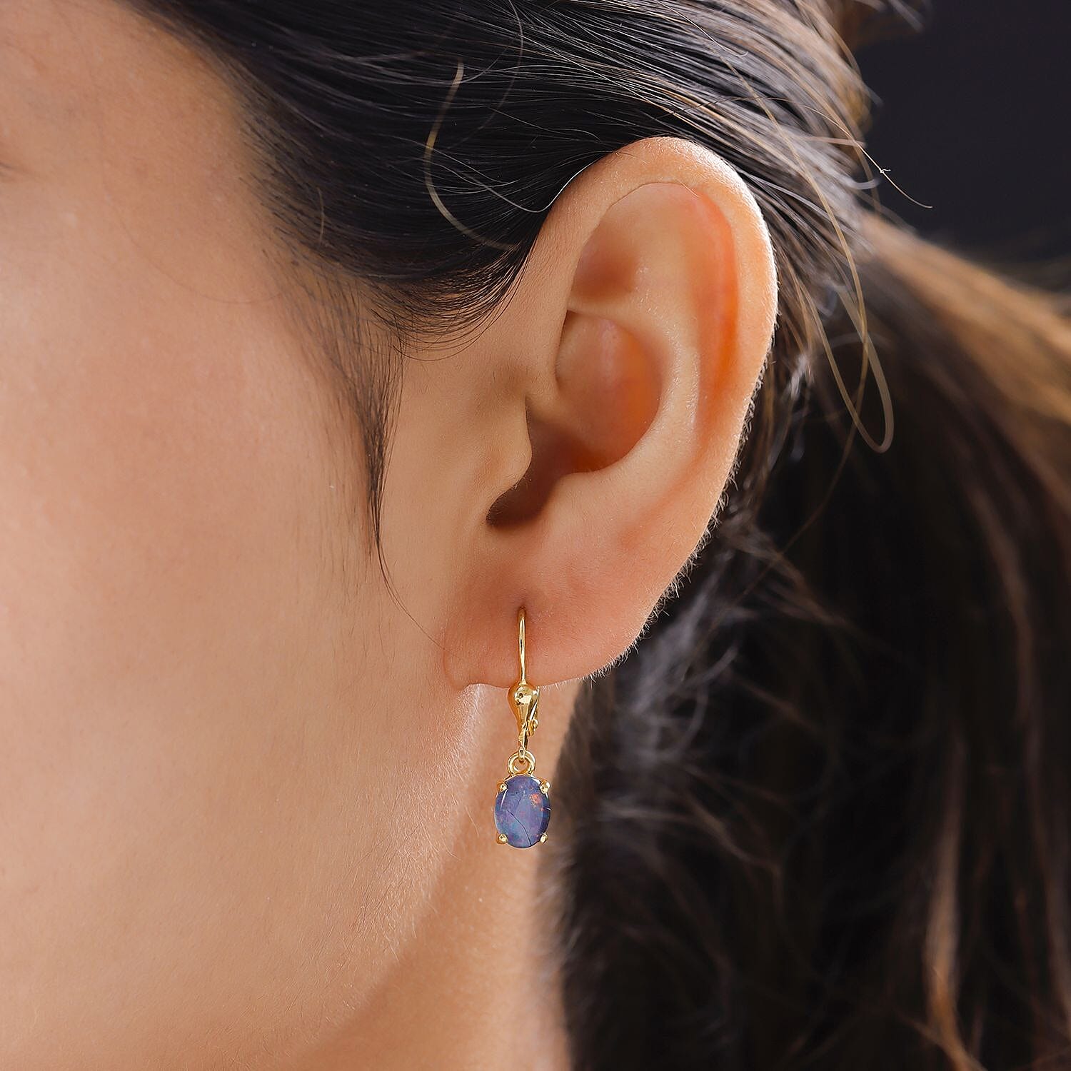 1.82 Ct. Boulder Opal Triplet Dangle Earrings in 18K Vermeil Yellow Gold Plated Sterling Silver 8851868 3