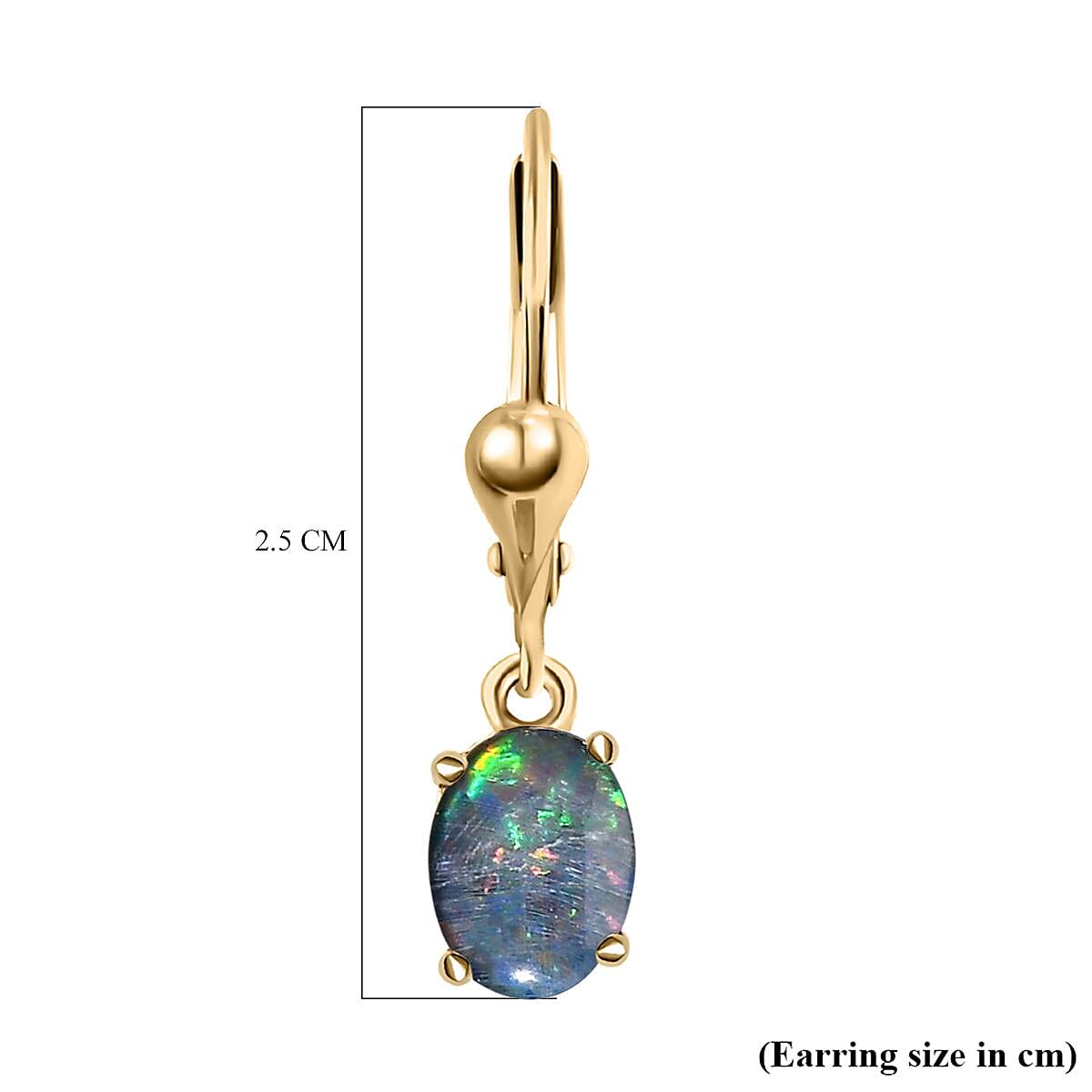 1.82 Ct. Boulder Opal Triplet Dangle Earrings in 18K Vermeil Yellow Gold Plated Sterling Silver 8851868 5