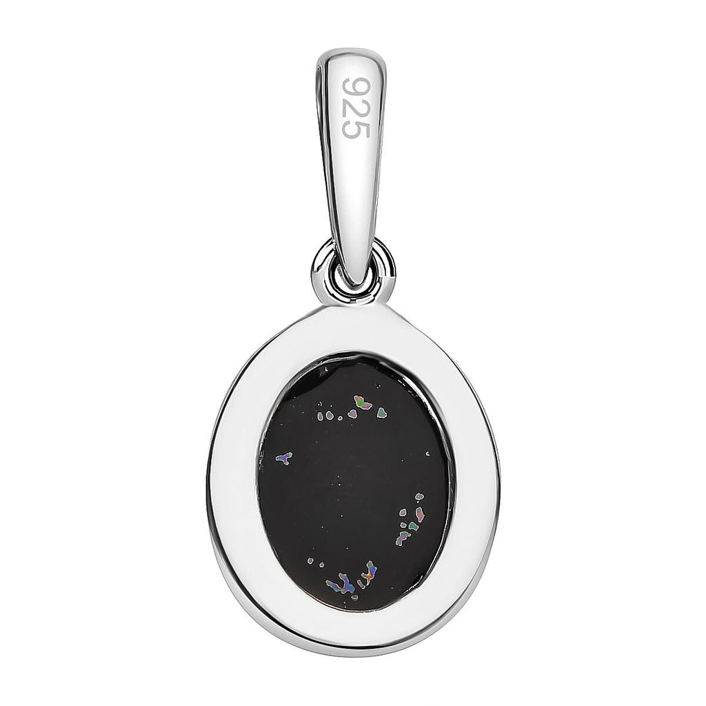 Boulder Opal Triplet Pendant in Platinum Overlay Sterling Silver