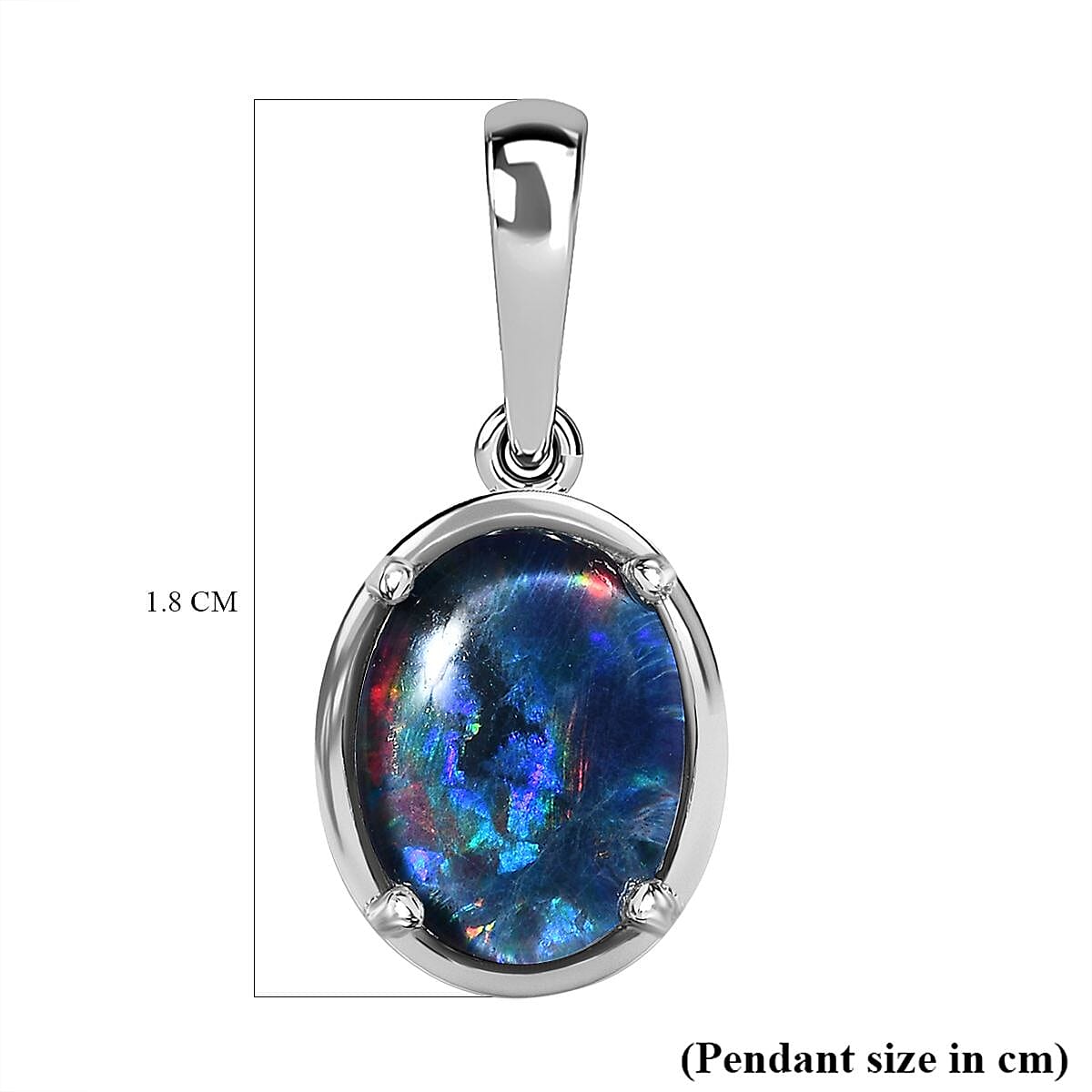 Boulder Opal Triplet Pendant in Platinum Overlay Sterling Silver 7561183 5