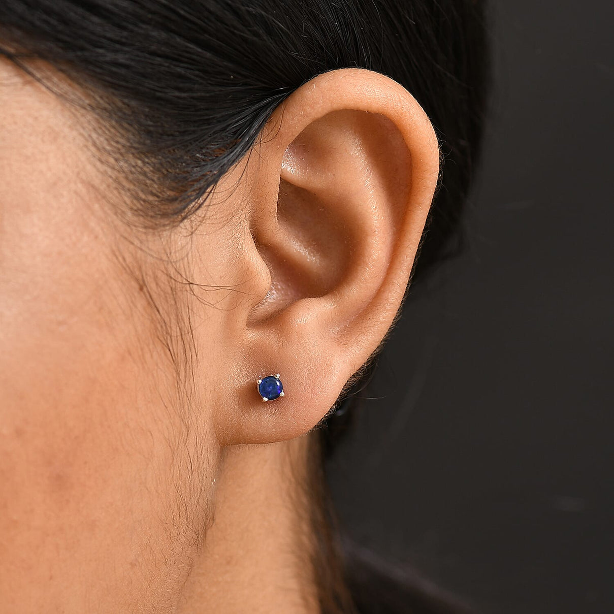 Boulder Opal Triplet Push Back Earrings in Rhodium Overlay Sterling Silver 8124434 9