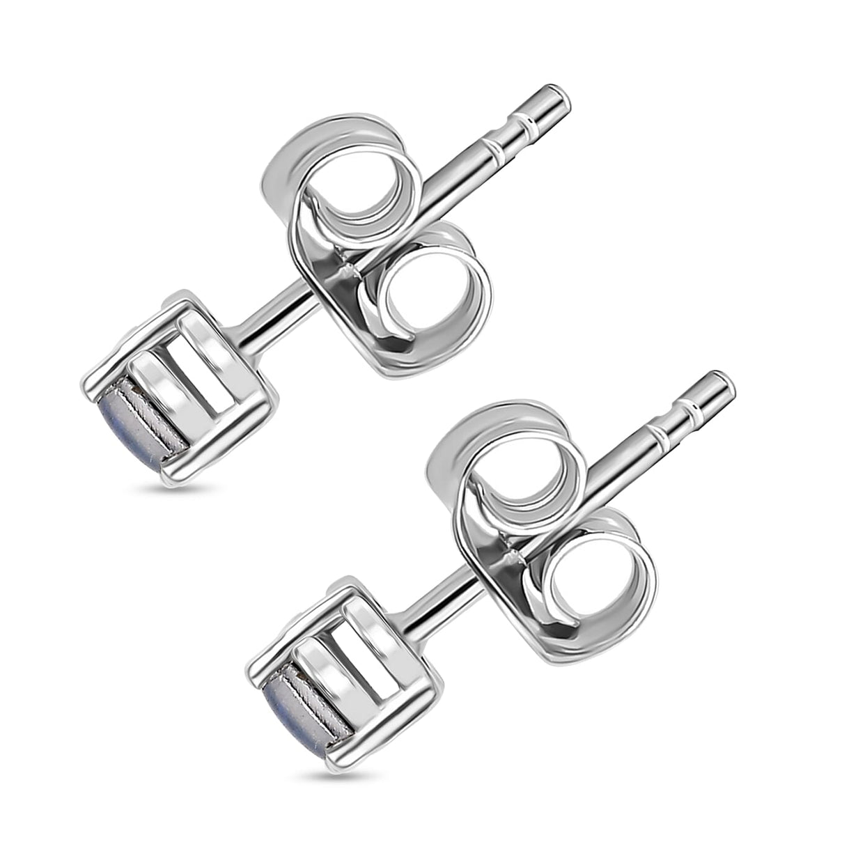 Boulder Opal Triplet Push Back Earrings in Rhodium Overlay Sterling Silver 8124434 11