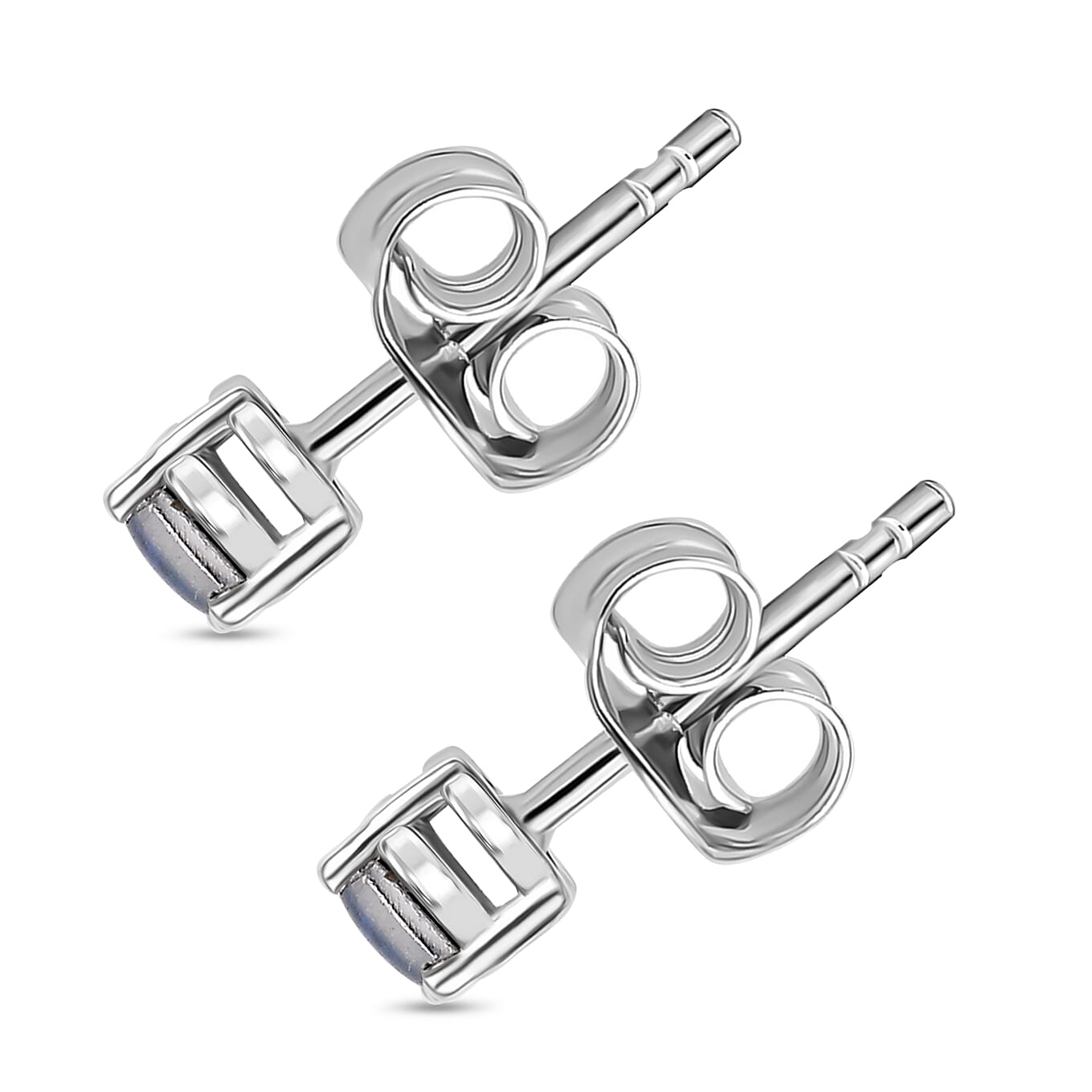 Boulder Opal Triplet Push Back Earrings in Rhodium Overlay Sterling Silver 8124434 11