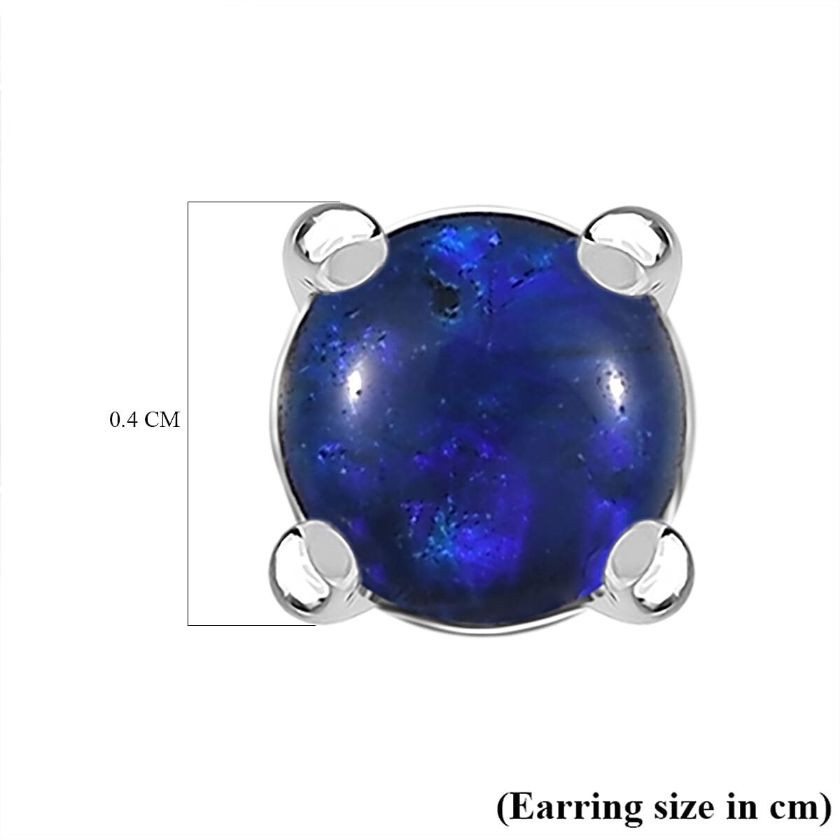 Boulder Opal Triplet Push Back Earrings in Rhodium Overlay Sterling Silver 8124434 12
