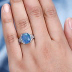 Tucson Special - Australian Boulder Opal & Natural Zircon Ring in Platinum Overlay Sterling Silver 3.77 Ct.