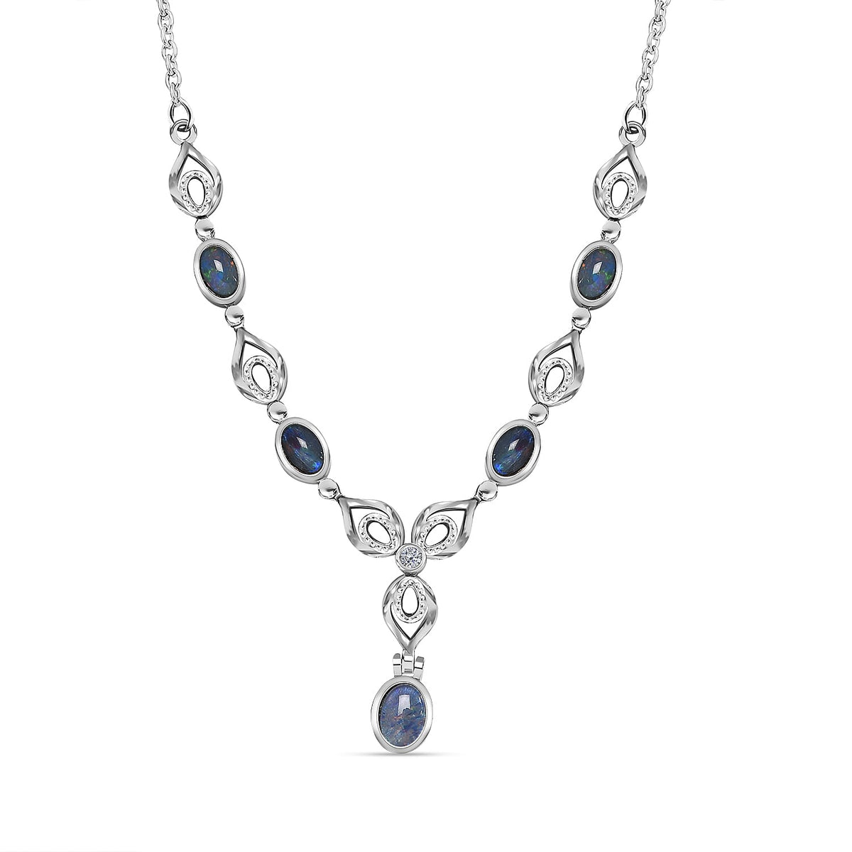 Boulder Opal and Natural Zircon Necklace (Size - 20) with Magnetic Clasp in 2.15 Ct. 7227960 0