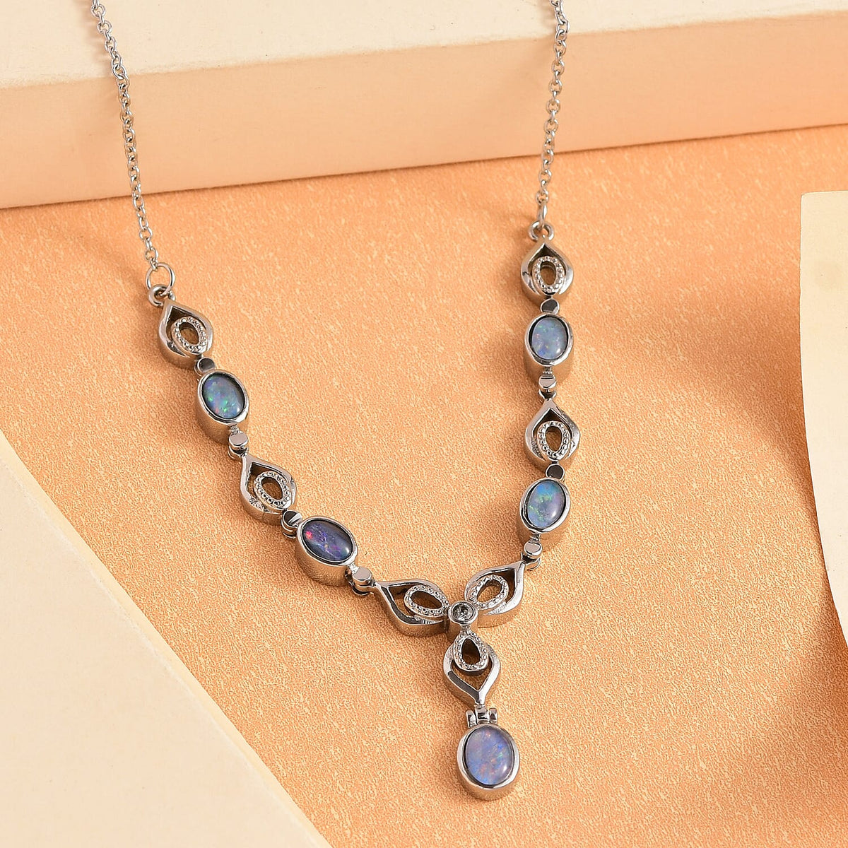 Boulder Opal and Natural Zircon Necklace (Size - 20) with Magnetic Clasp in 2.15 Ct. 7227960 2
