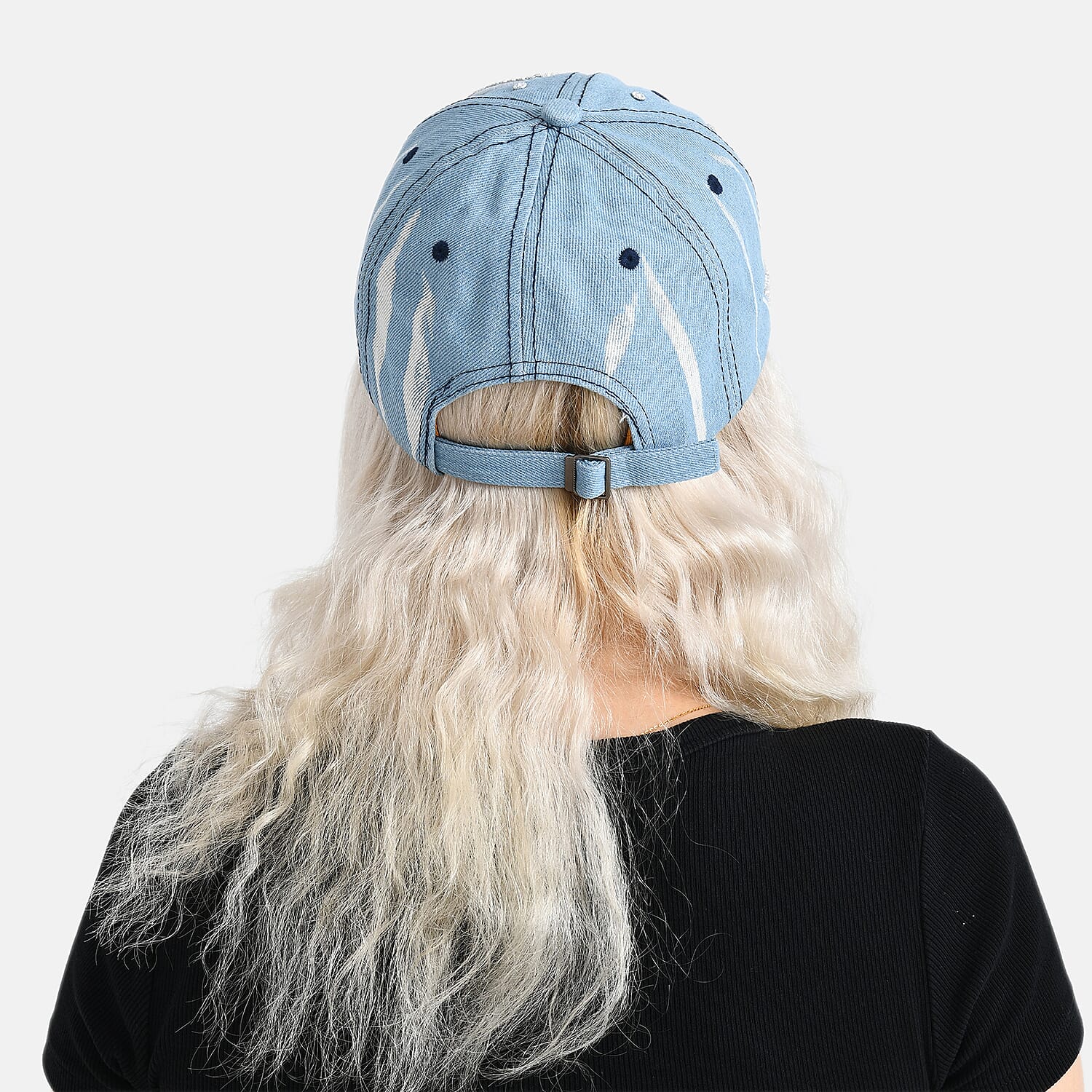 Bow Tie Pattern Denim Baseball Cap (57 cm) - Light Denim 8223221 6