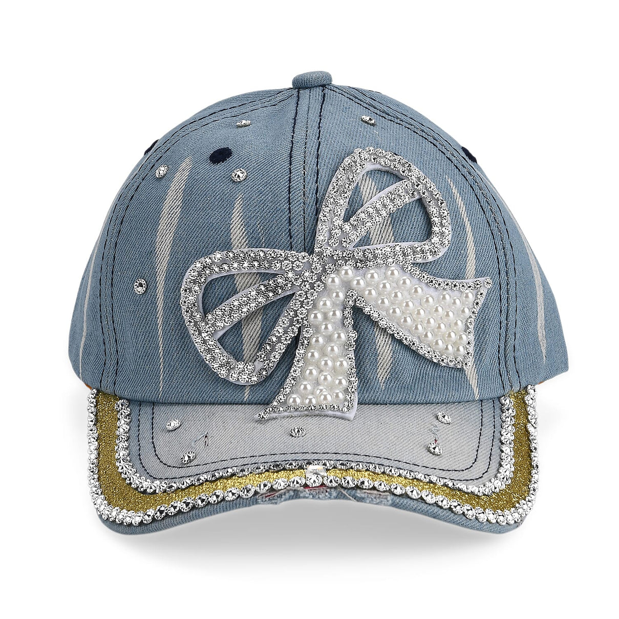 Bow Tie Pattern Denim Baseball Cap (57 cm) - Light Denim 8223221 7
