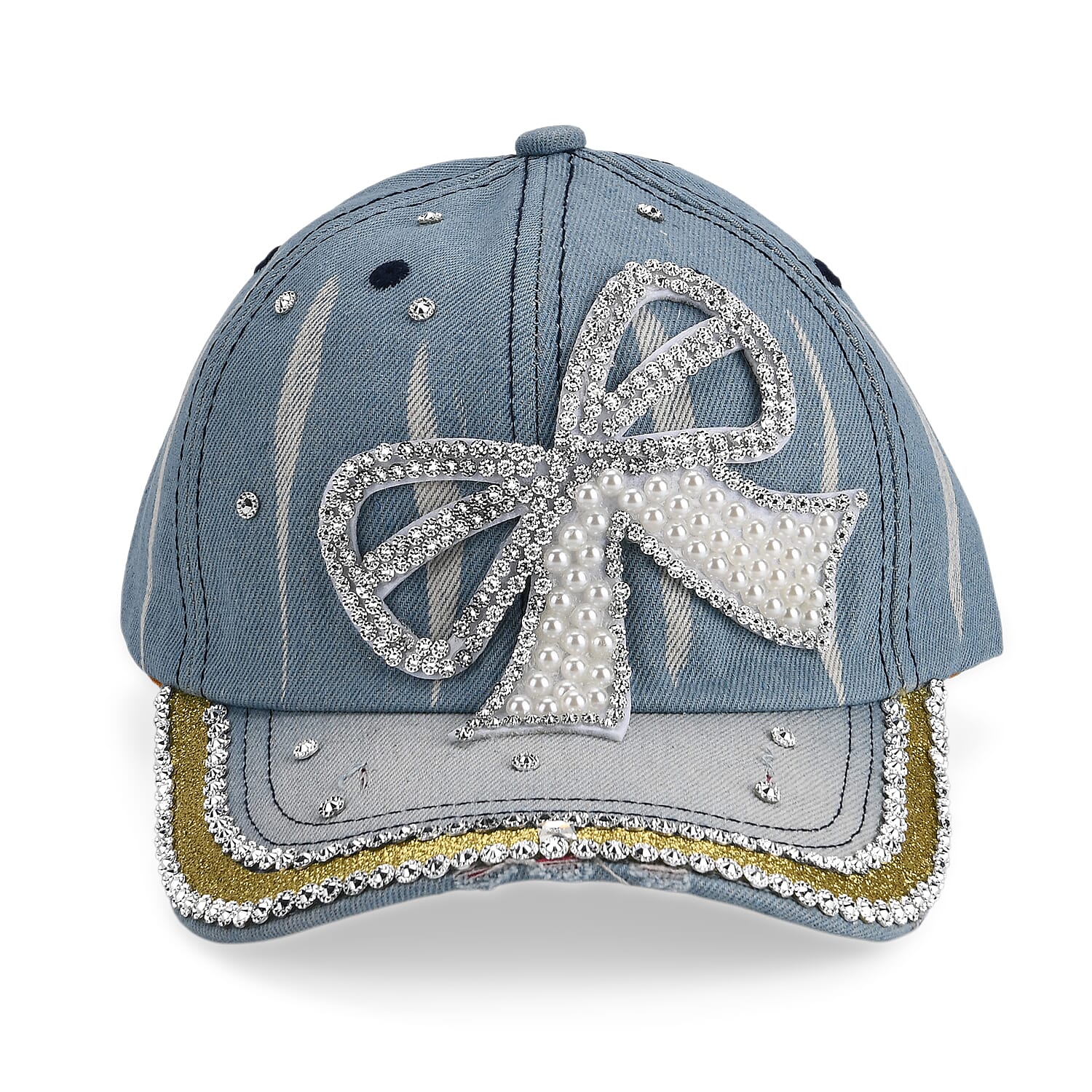 Bow Tie Pattern Denim Baseball Cap (57 cm) - Light Denim 8223221 7