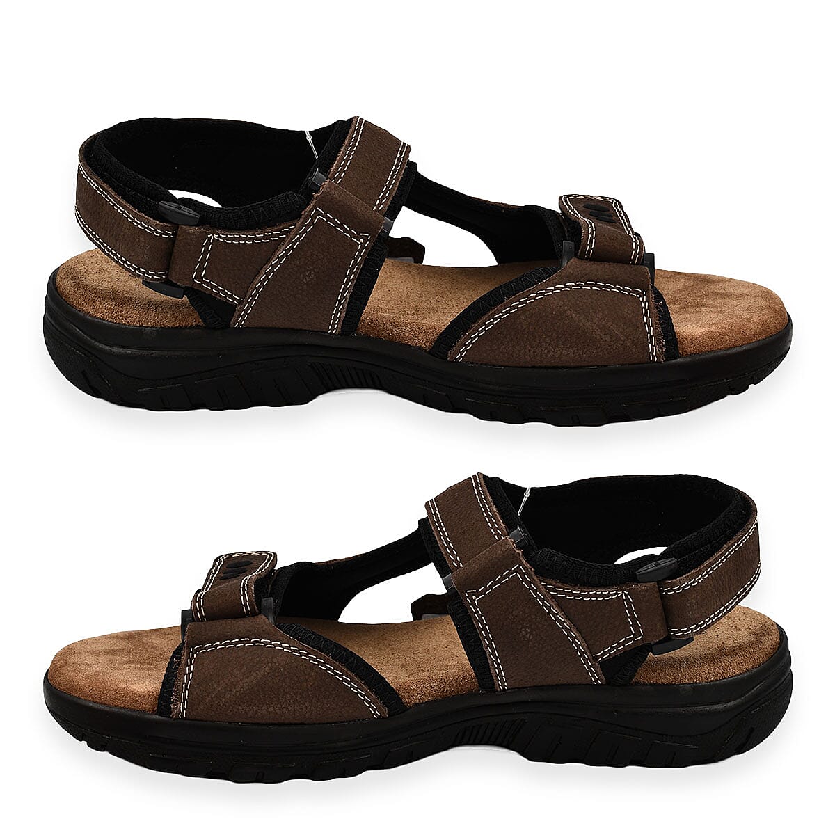 Bowland Mens Nubuck Sporty Leather Sandal (Size 41) - Brown 7766328 2