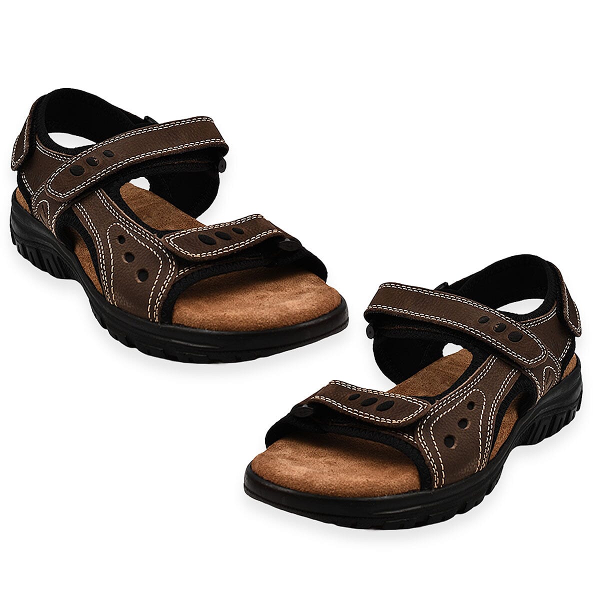 Bowland Mens Nubuck Sporty Leather Sandal (Size 41) - Brown 7766328 3