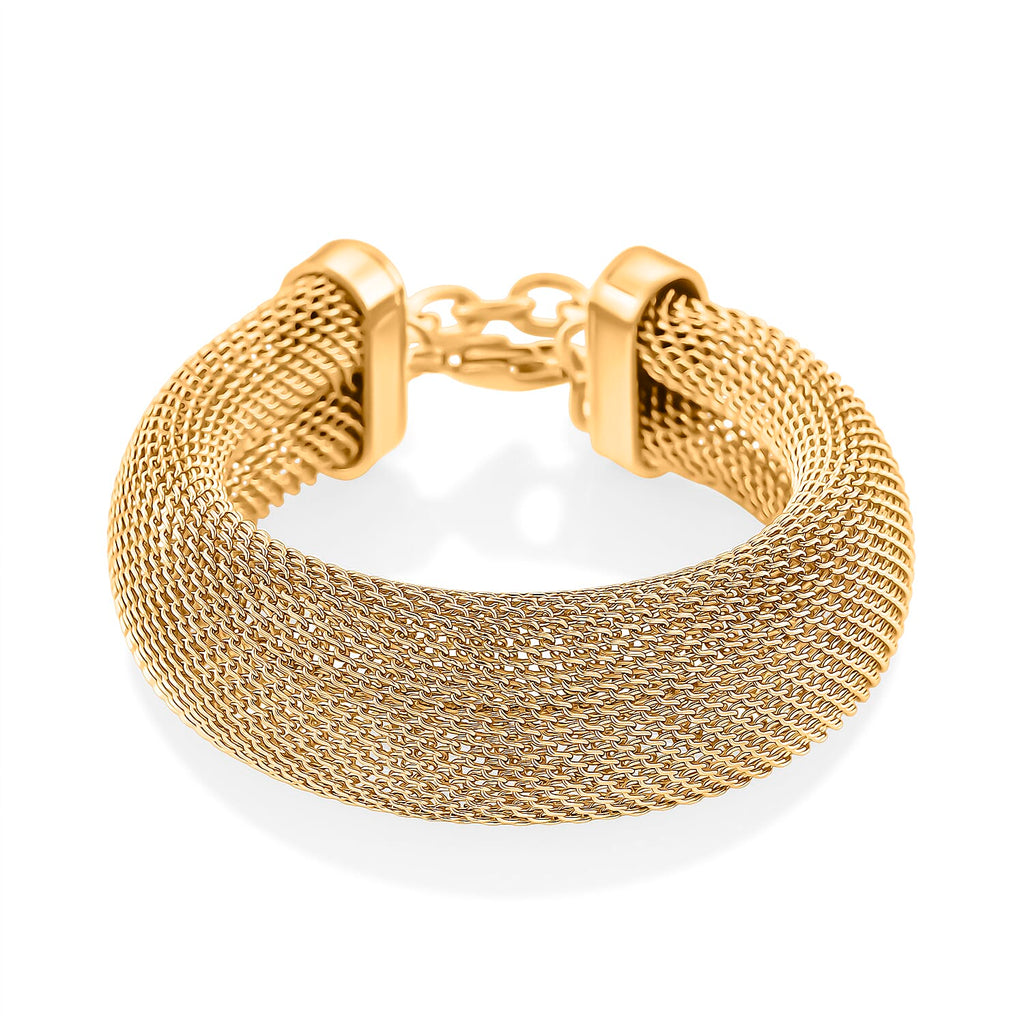 Designer Inspired Chunky Bracelet (Size - 7 - 1.5 Ext)  - Yellow