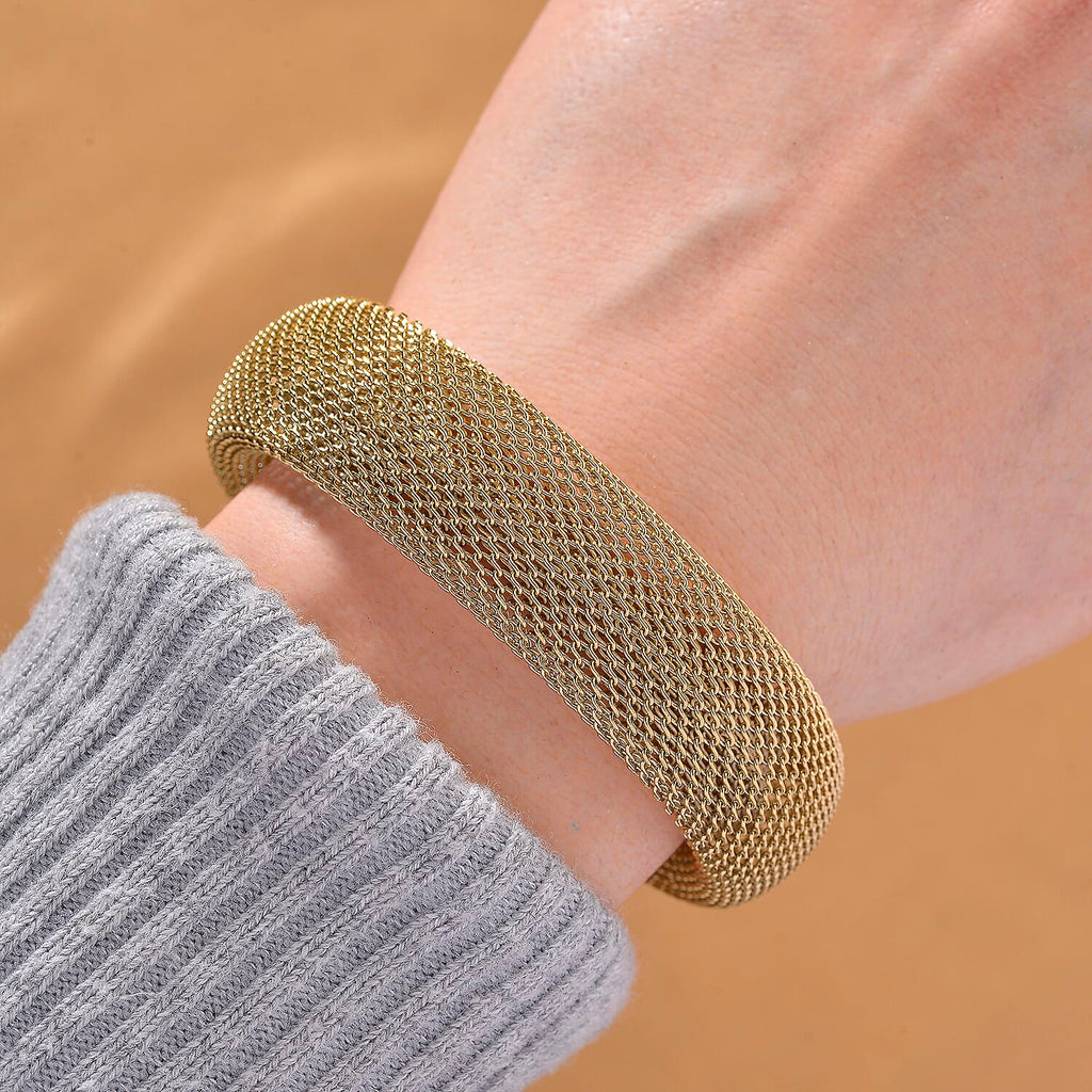 Designer Inspired Chunky Bracelet (Size - 7 - 1.5 Ext)  - Yellow