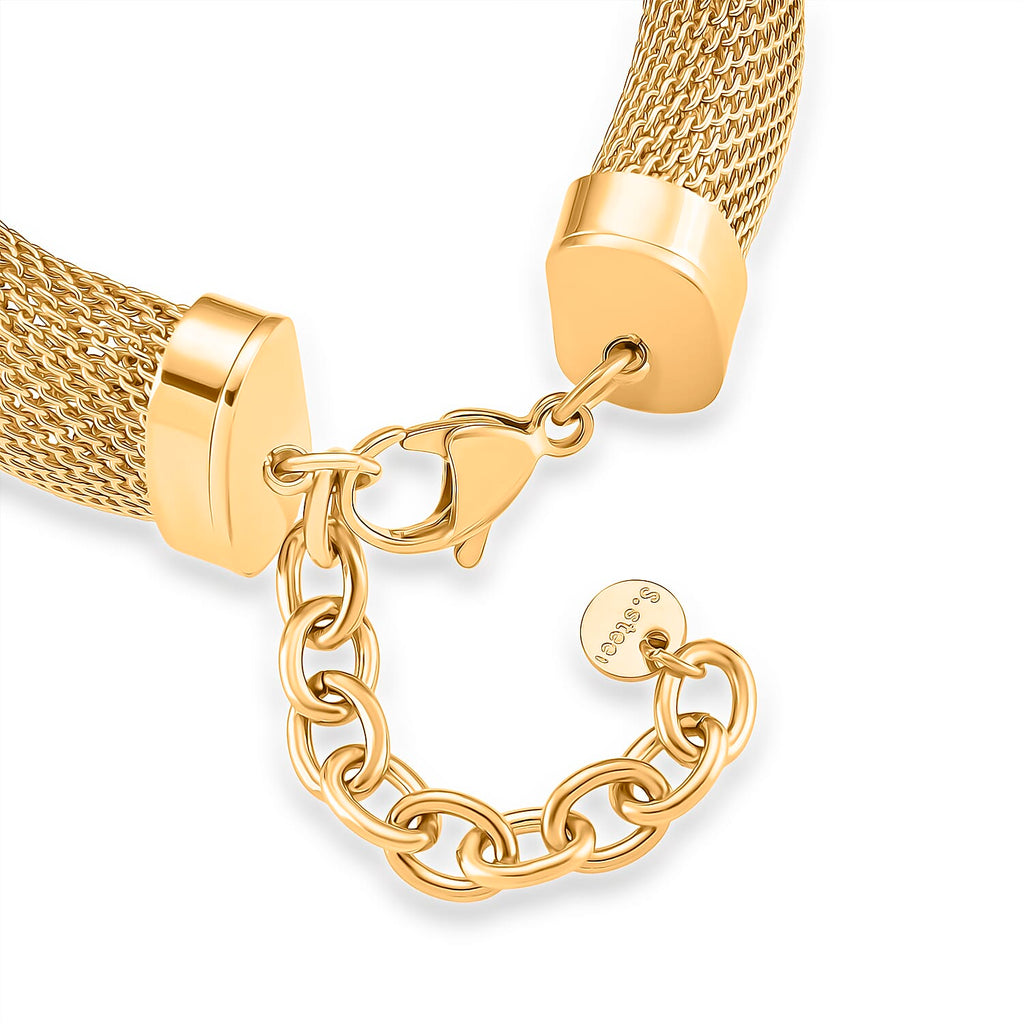Designer Inspired Chunky Bracelet (Size - 7 - 1.5 Ext)  - Yellow