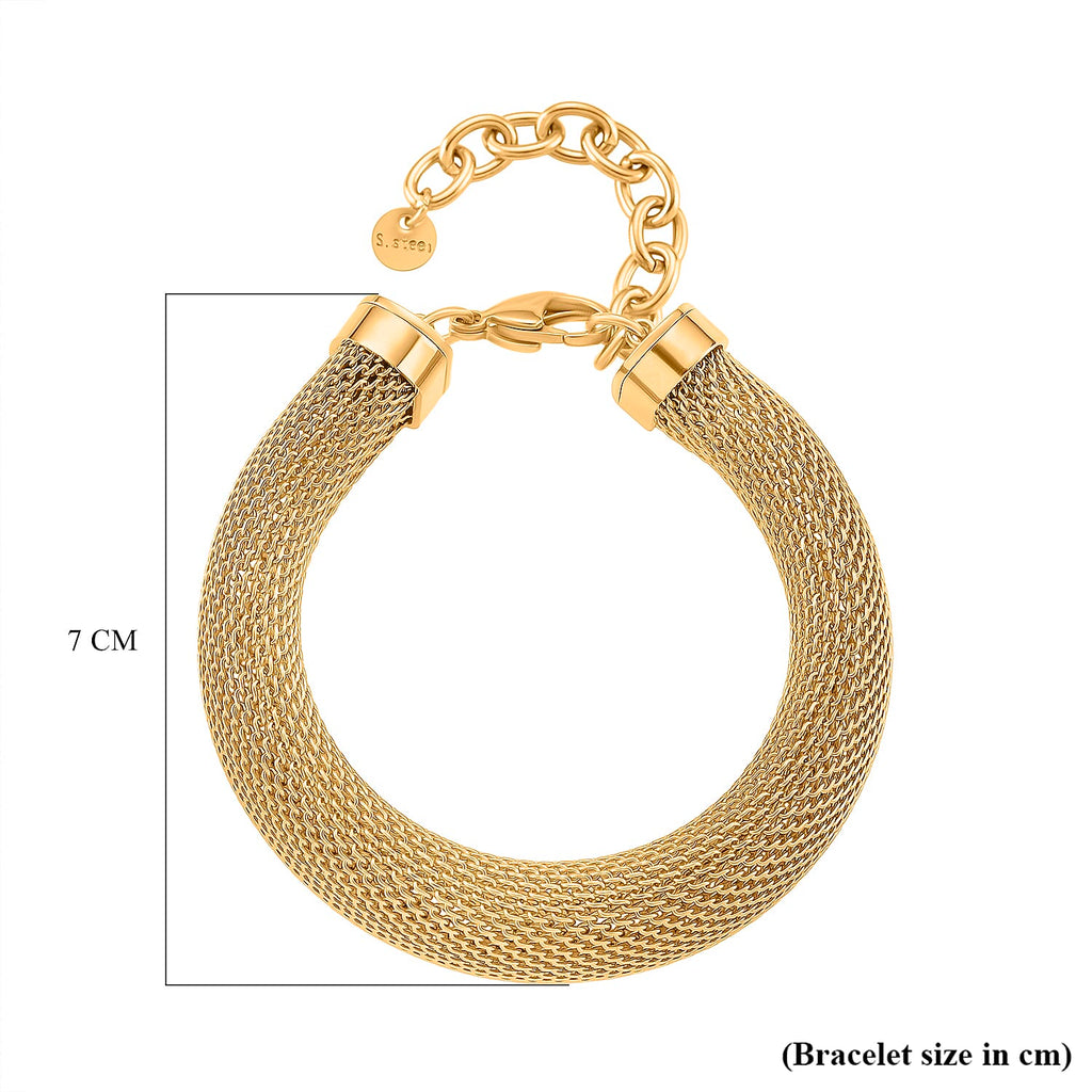 Designer Inspired Chunky Bracelet (Size - 7 - 1.5 Ext)  - Yellow