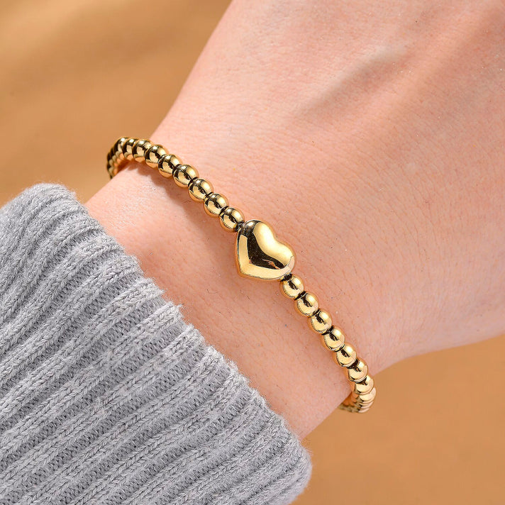 Designer Closeout Heart Bracelet (Size - 7.5 with Ext) in Yellow Gold Tone 8193662 2