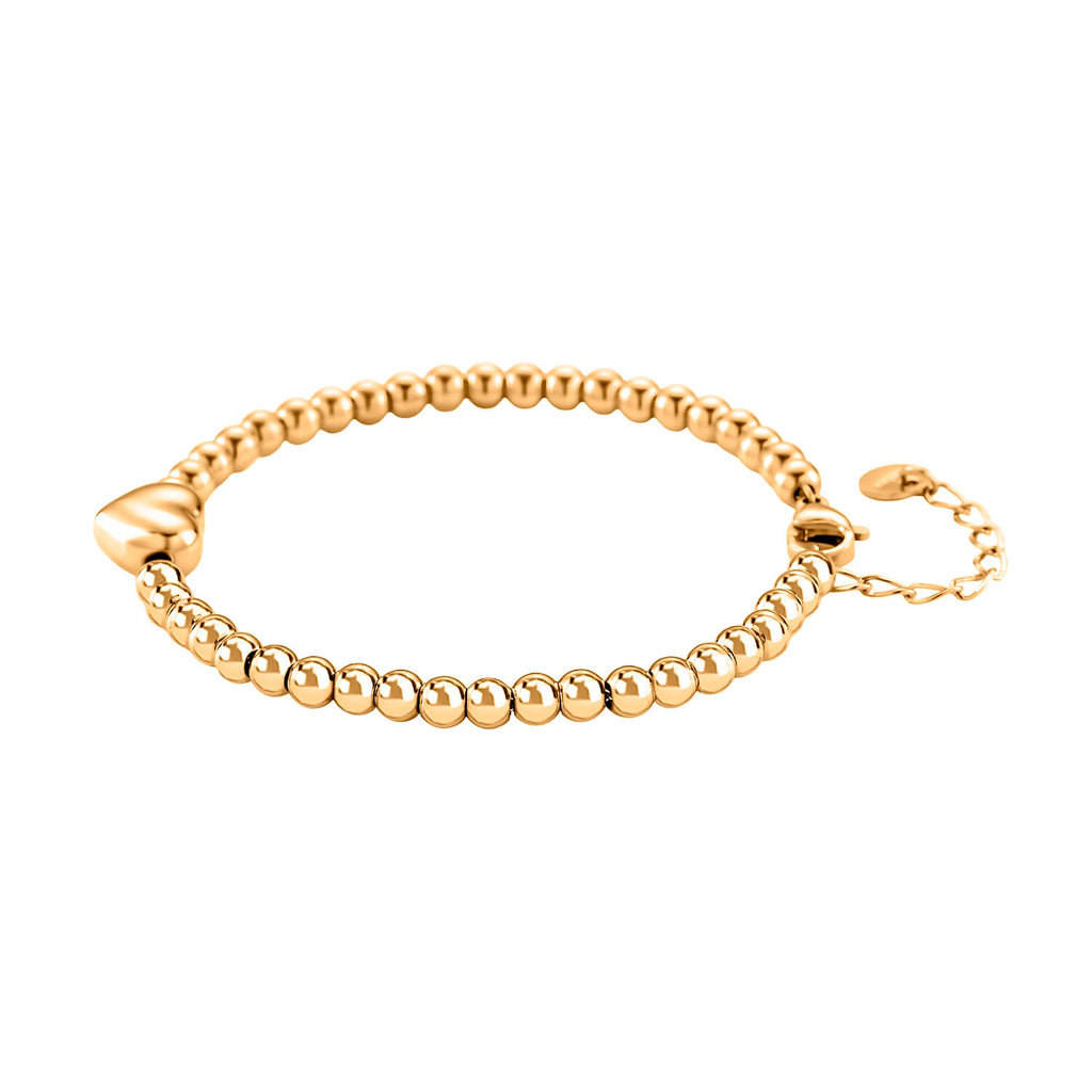 Designer Closeout Heart Bracelet (Size - 7.5 with Ext) in Yellow Gold Tone