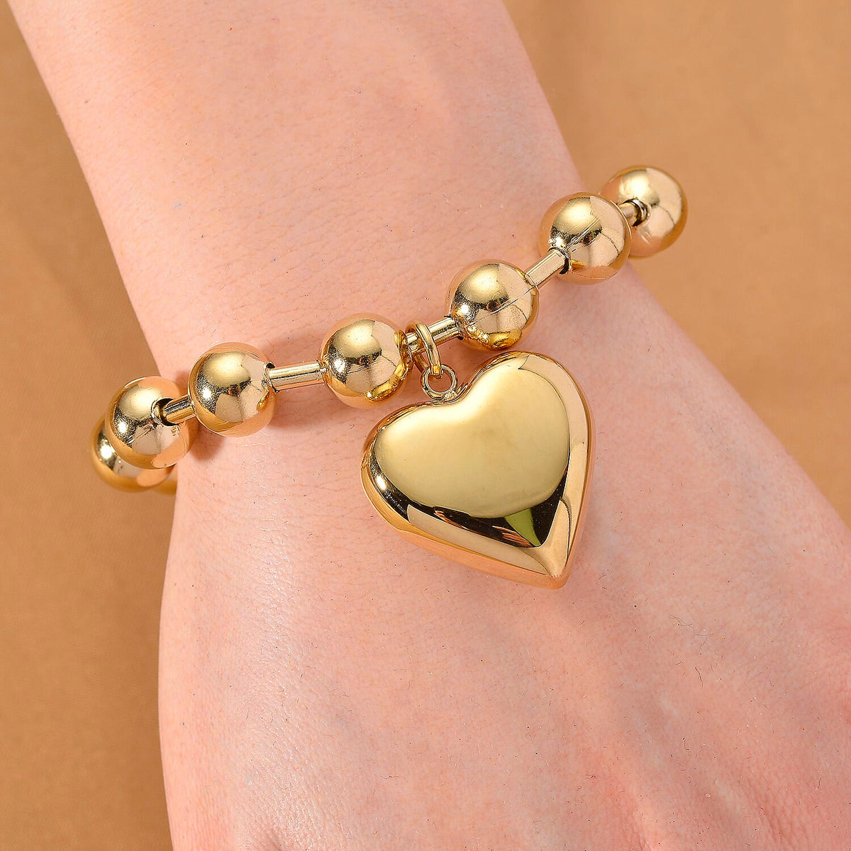 Bracelet (Size - 7.5 - 2 Ext) with Heart Charm with Lobster Clasp in Yellow Gold Colour Tone 8193583 2