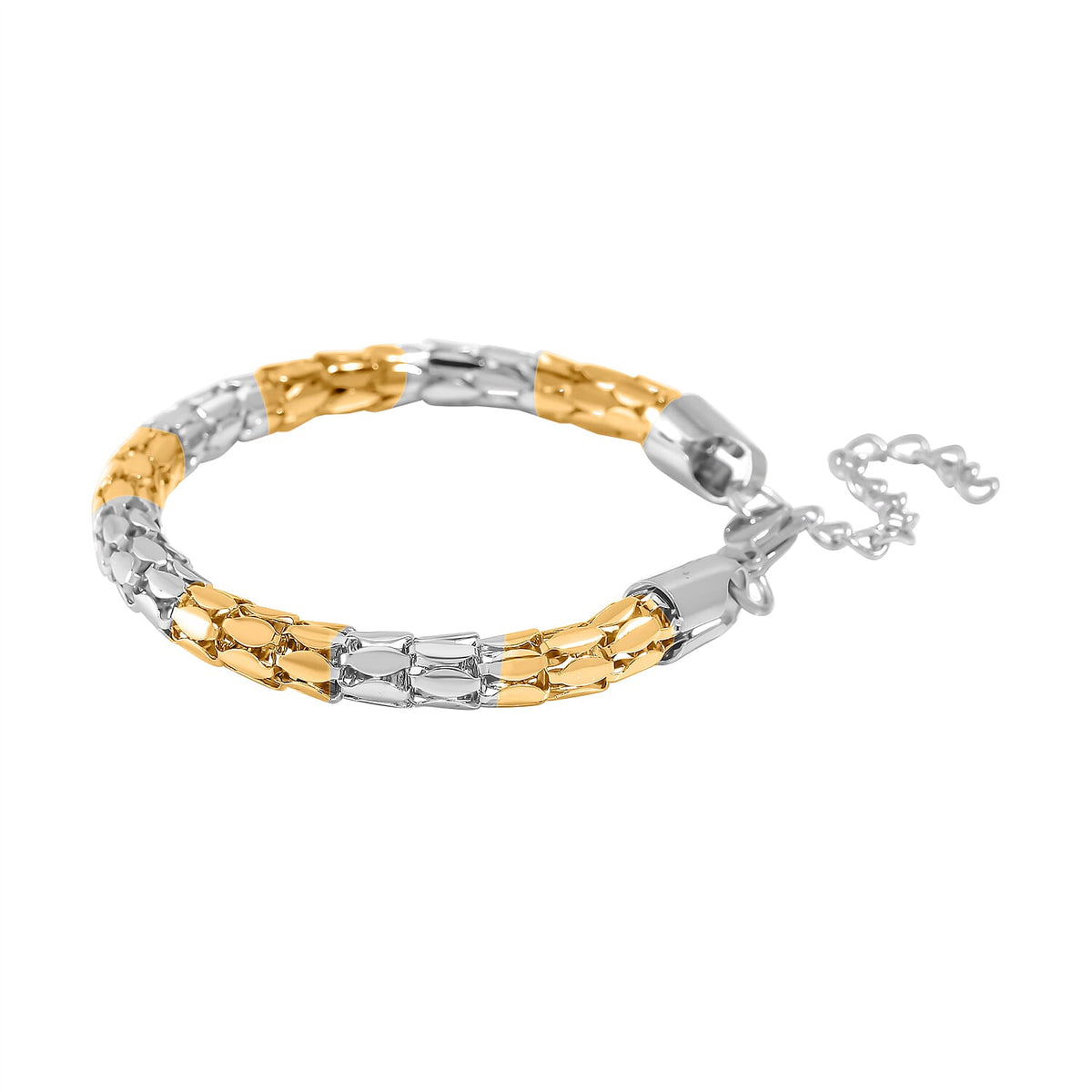 One Time Deal - Designer Inspired Bracelet (Size - 7.5-1.5 Ext) in Gold and Silver Tone 7843172 2