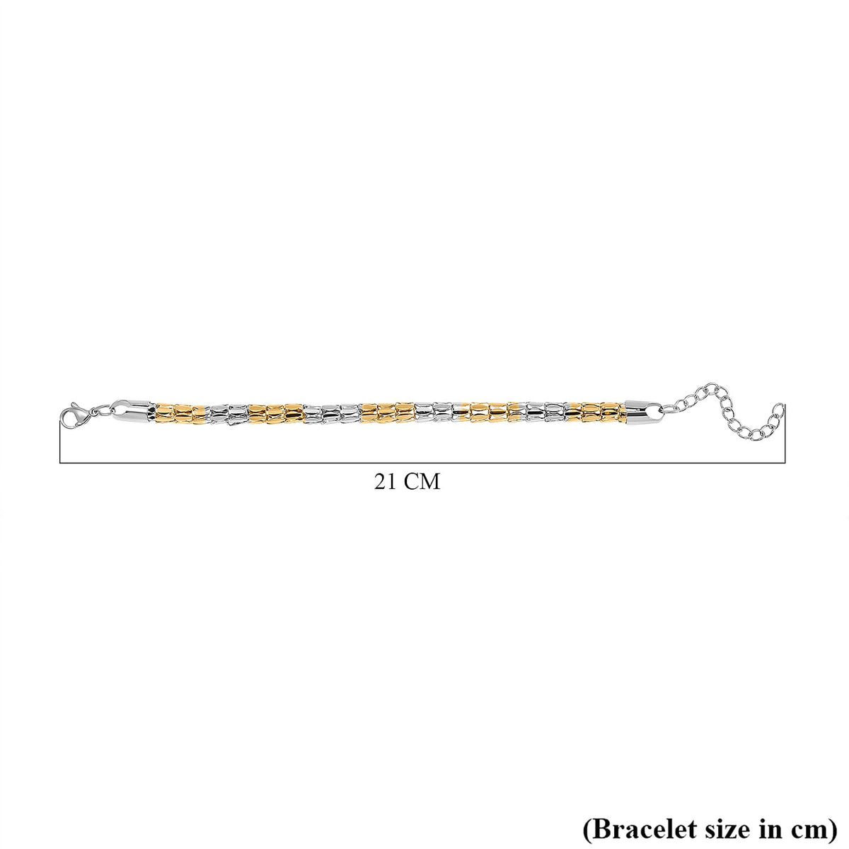 One Time Deal - Designer Inspired Bracelet (Size - 7.5-1.5 Ext) in Gold and Silver Tone 7843172 4