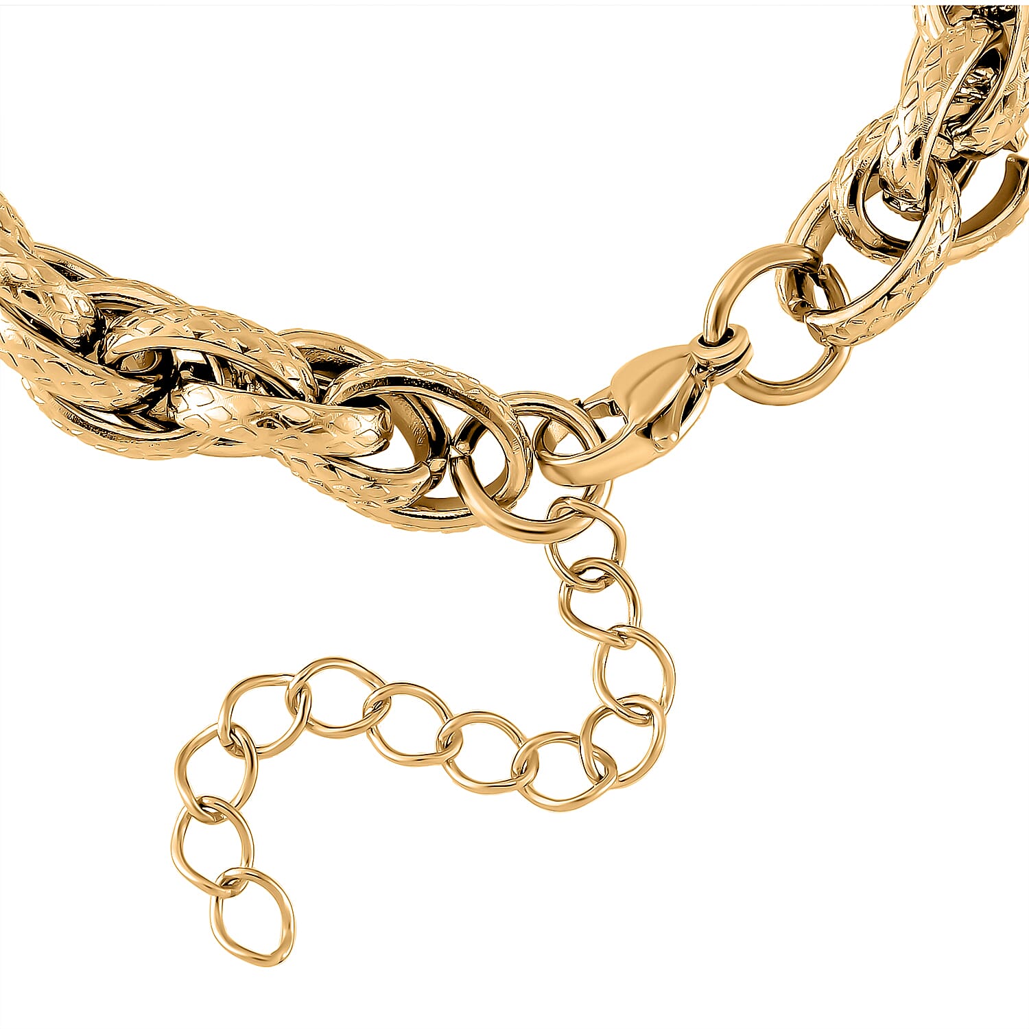 Close Out Deal- Chunky Prince of Wales Bracelet With Lobster Clasp (Size - 7.5-2 EXT) in Yellow Tone 7966717 3