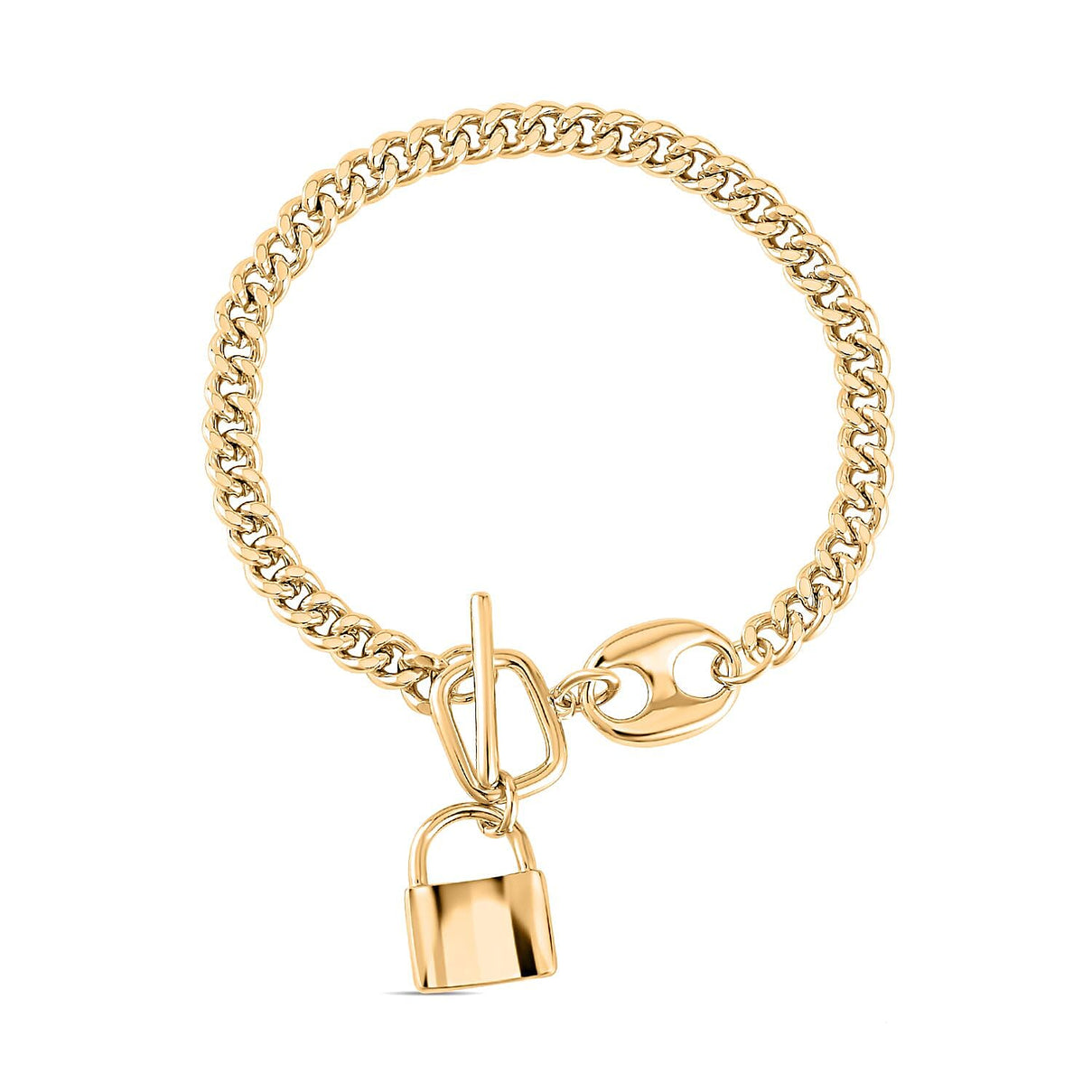 Designer Bracelet Gold Tone (Size 7.5) with T-Bar Clasp 7550378 0