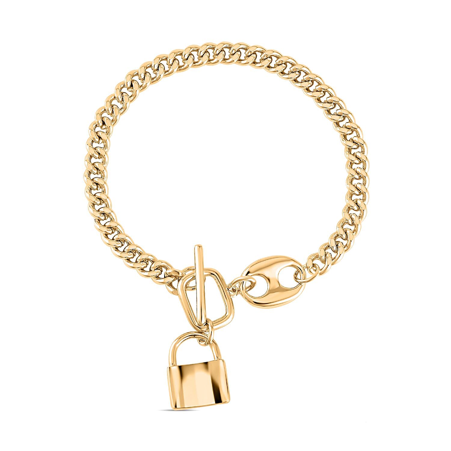Designer Bracelet Gold Tone (Size 7.5) with T-Bar Clasp 7550378 0