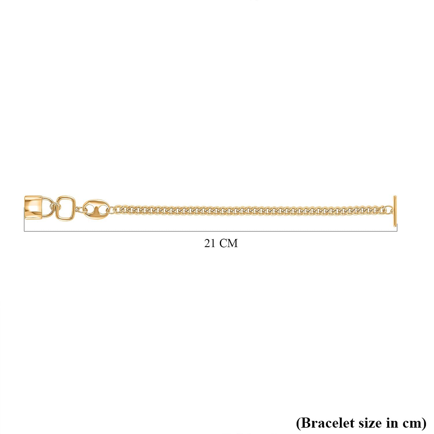 Designer Bracelet Gold Tone (Size 7.5) with T-Bar Clasp 7550378 3