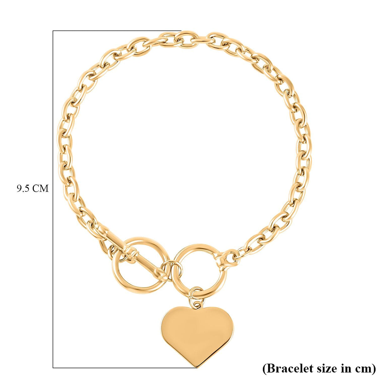 Designer Closeout Deal - Gold Plated Heart Charm Bracelet (Size - 7.5 with Ext) With T - Bar Clasp 7571701 4