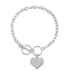 Mega Closeout Deal - Heart Bracelet (Size - 7.5 with Ext) With T- Bar Clasp
