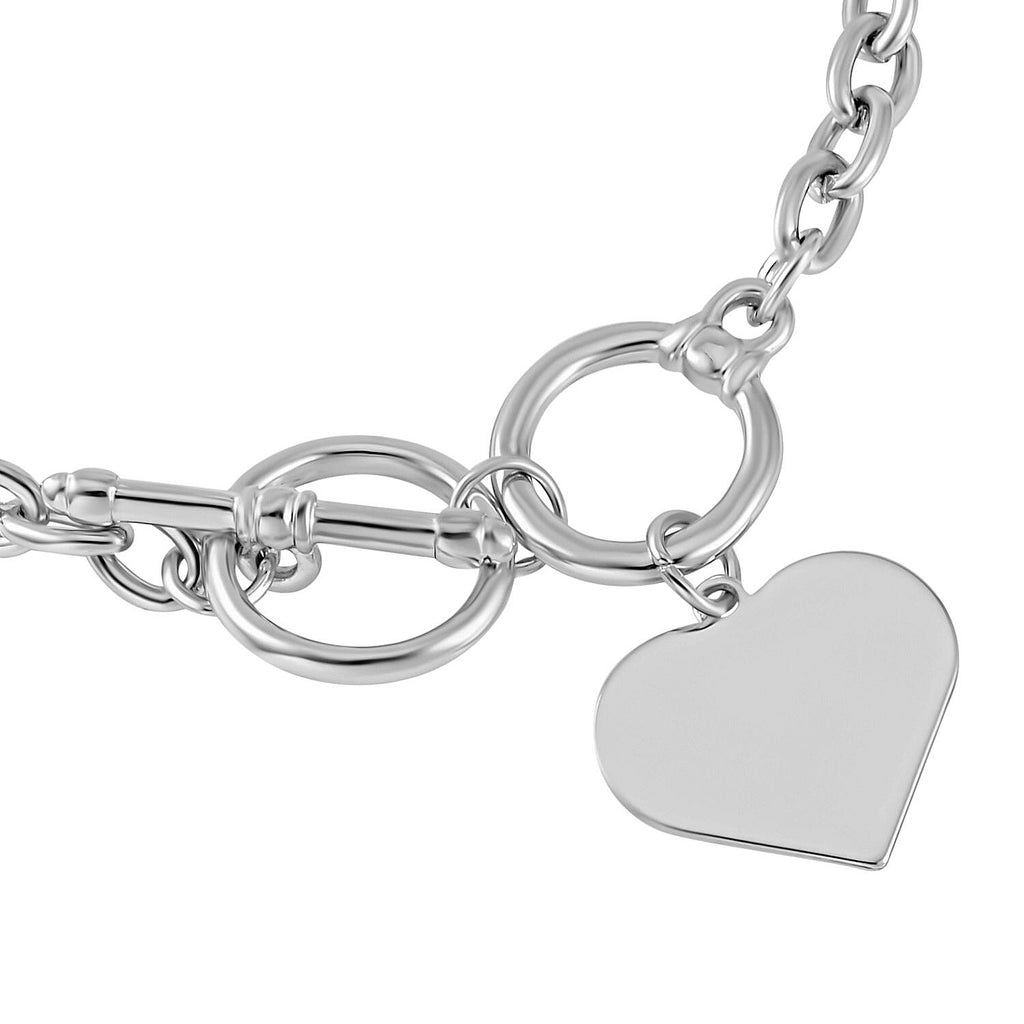 Mega Closeout Deal - Heart Bracelet (Size - 7.5 with Ext) With T- Bar Clasp