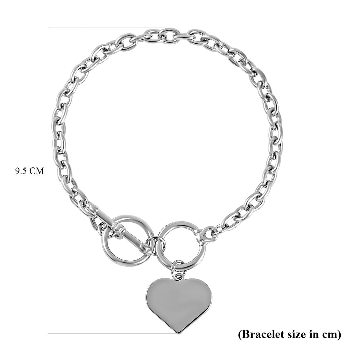 Mega Closeout Deal - Heart Bracelet (Size - 7.5 with Ext) With T- Bar Clasp 7838022 4
