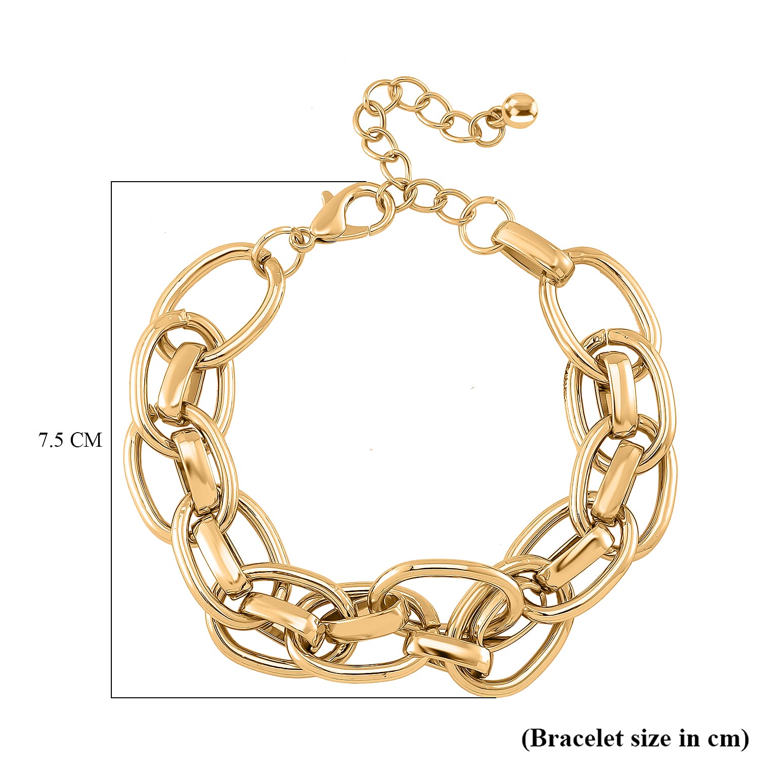 Bracelet With Lobster Clasp (Size - 7.5) in Yellow Tone 7876324 4