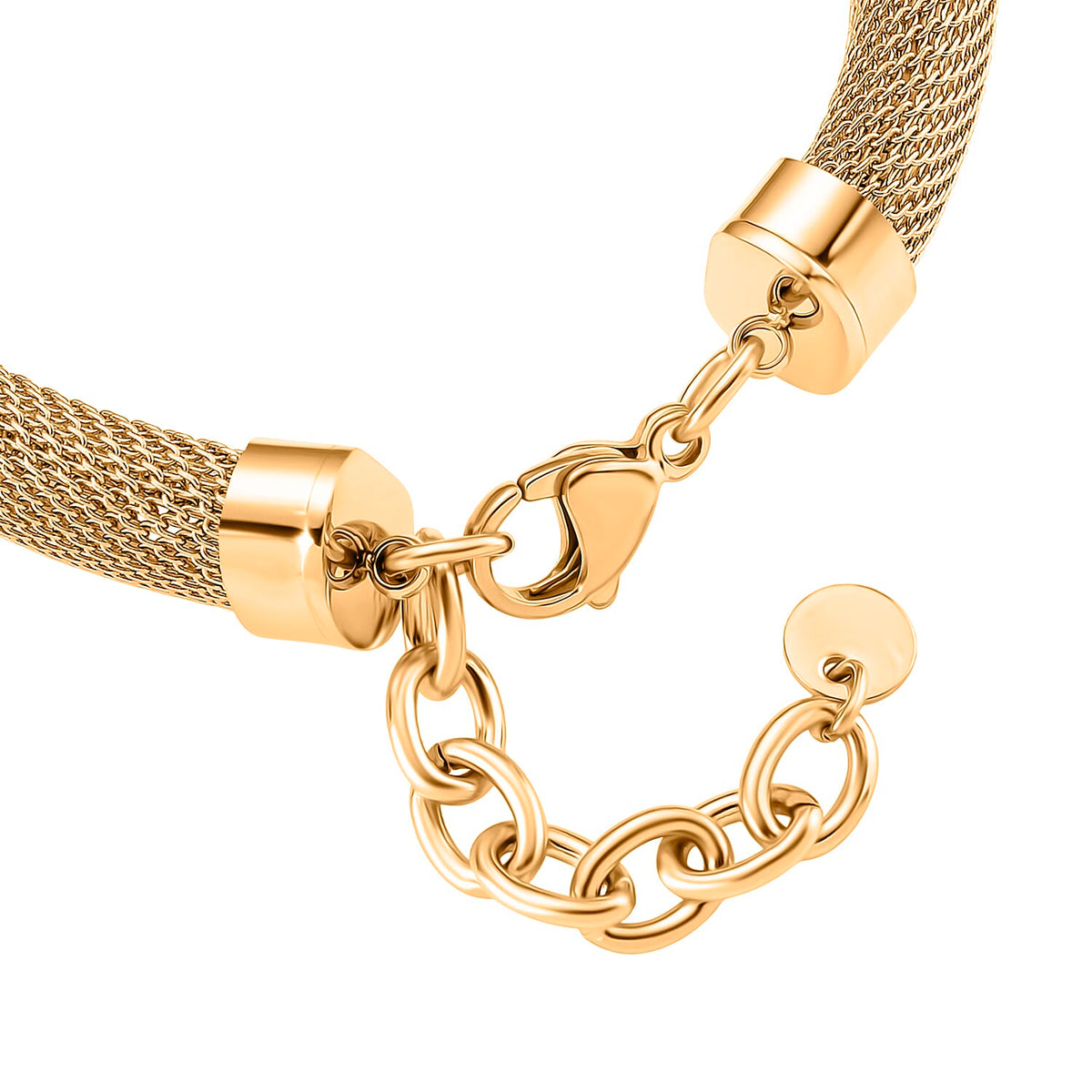 Designer Inspired Mesh Bracelet (Size 7 + 1.5 Ext) with Lobster Clasp in Yellowtone 8193623 4
