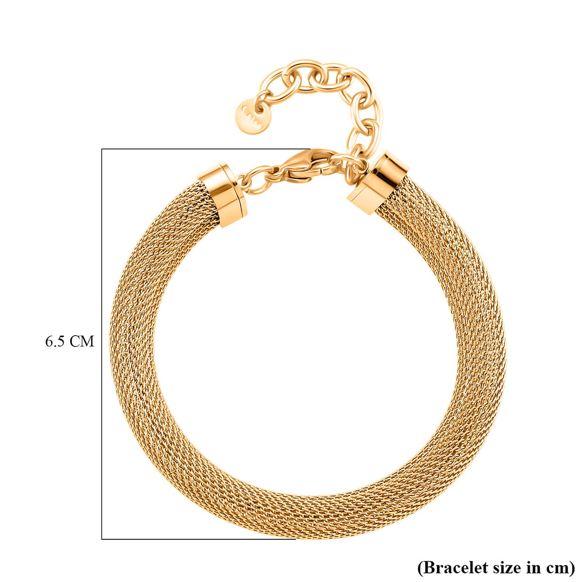 Designer Inspired Mesh Bracelet (Size 7 + 1.5 Ext) with Lobster Clasp in Yellowtone 8193623 5