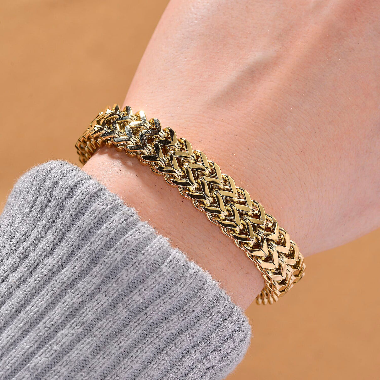 Designer Inspired Yellow Gold Plated Bracelet (Size - 7 - 1) 8193643 2