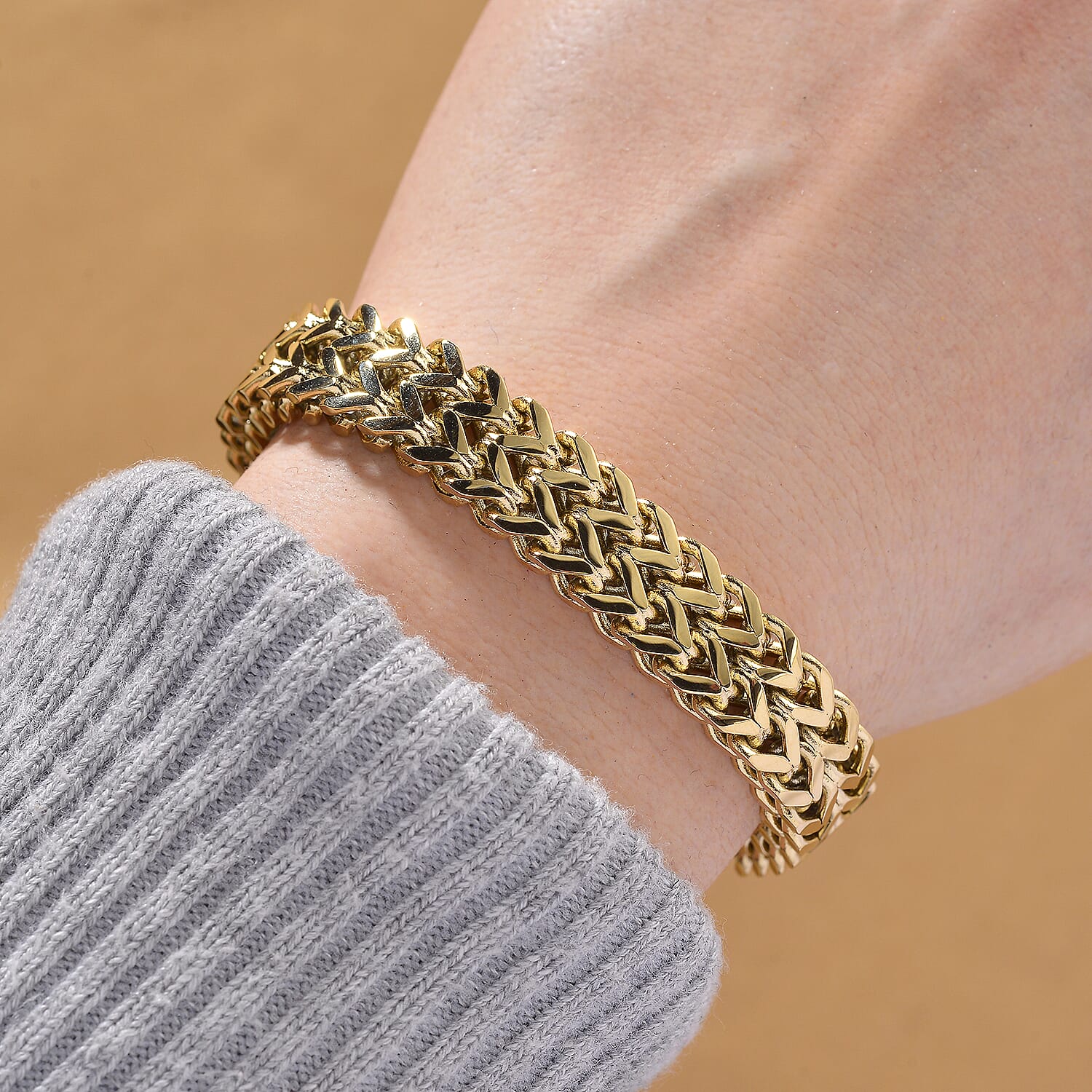 Designer Inspired Yellow Gold Plated Bracelet (Size - 7 - 1) 8193643 2
