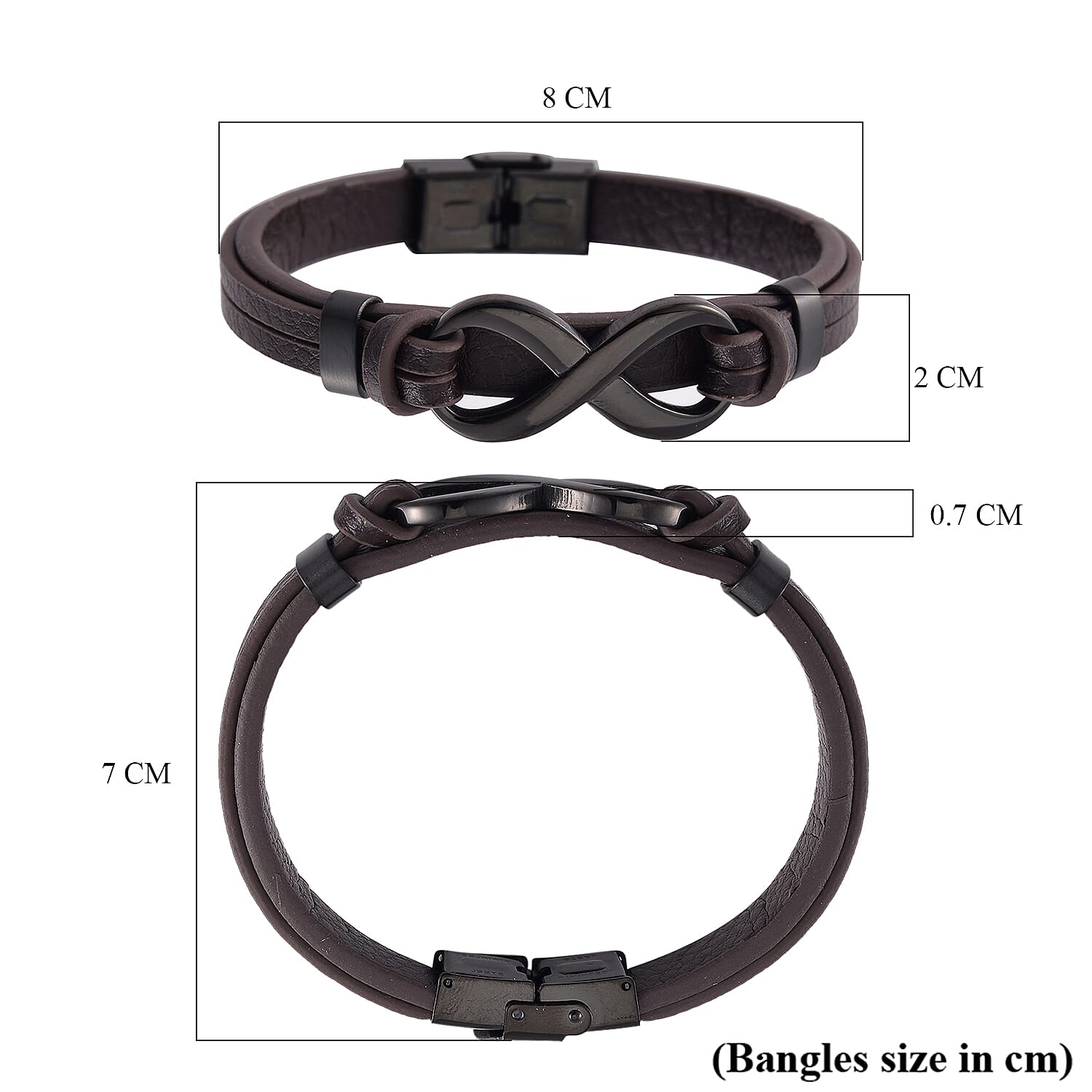 Genuine Leather Bracelet (Size - 8.25) 7901396 5