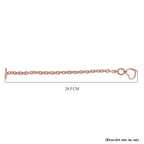 Designer CLOSEOUT - Belcher Link T-Bar Toggle Clasp Heart Charm Rose Gold Plated Bracelet (Size 8)