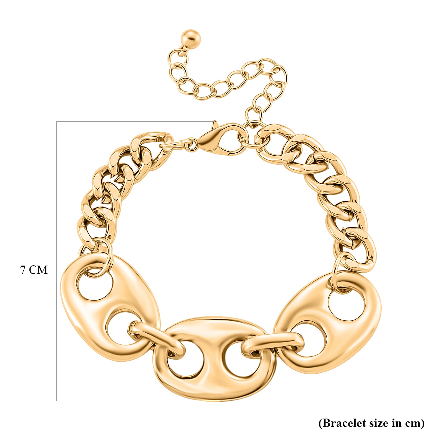 Designer Closeout - Nautical Link Bracelet (Size - 8+2 Inch Ext) in Gold Colour Plating 8356594 5