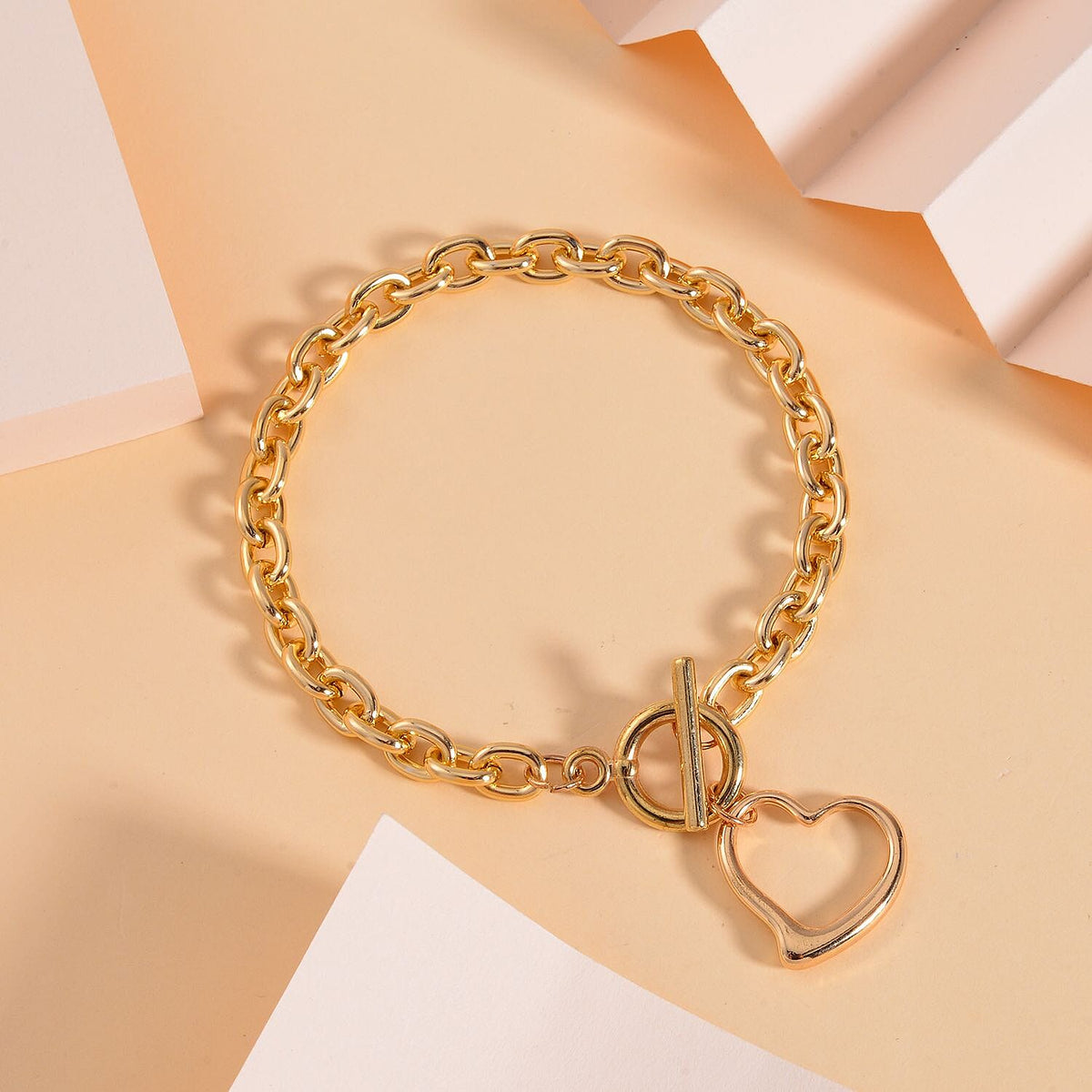 Heart Charm Bracelet (Size - 8) with T Bar Clasp V32514626 3