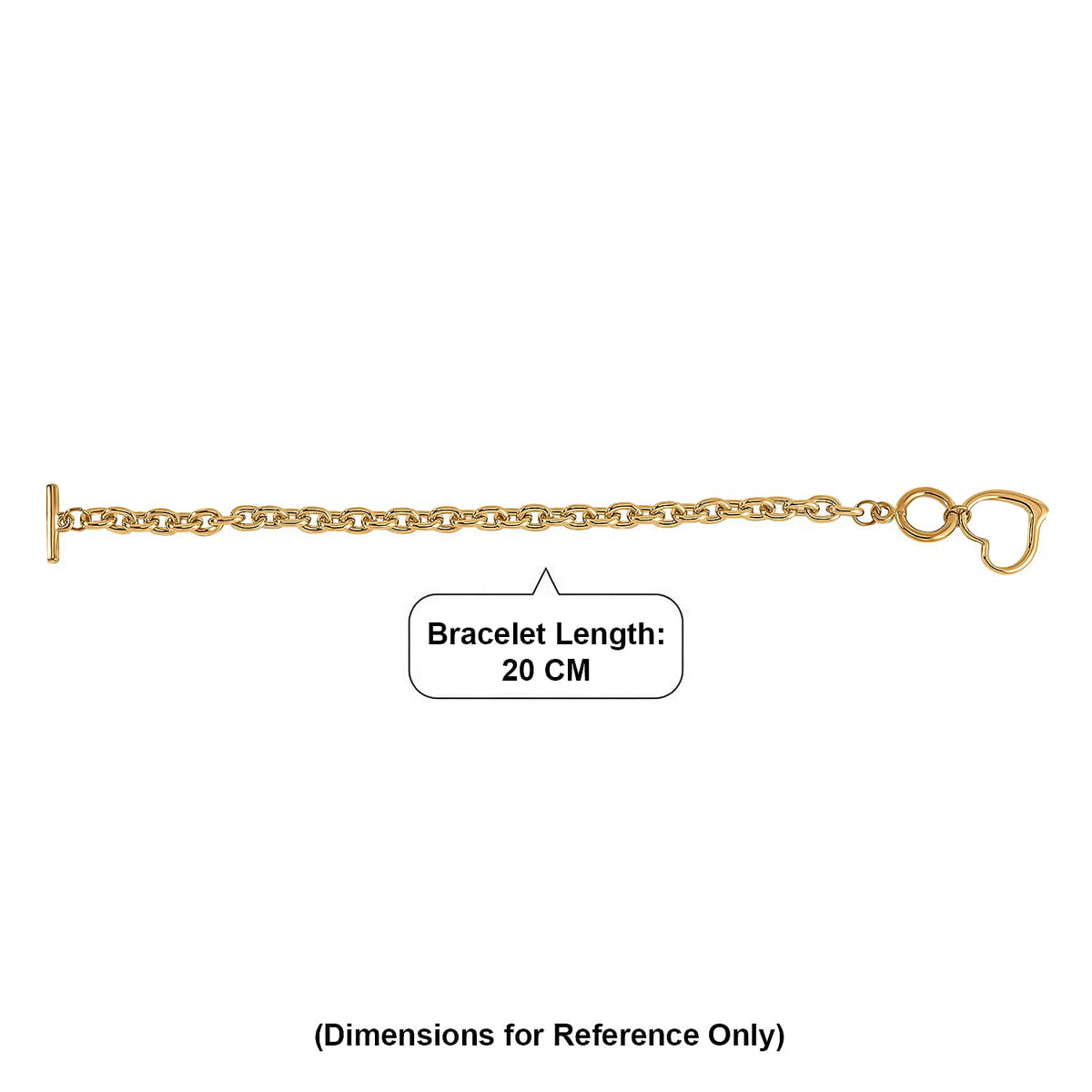 Heart Charm Bracelet (Size - 8) with T Bar Clasp V32514626 5