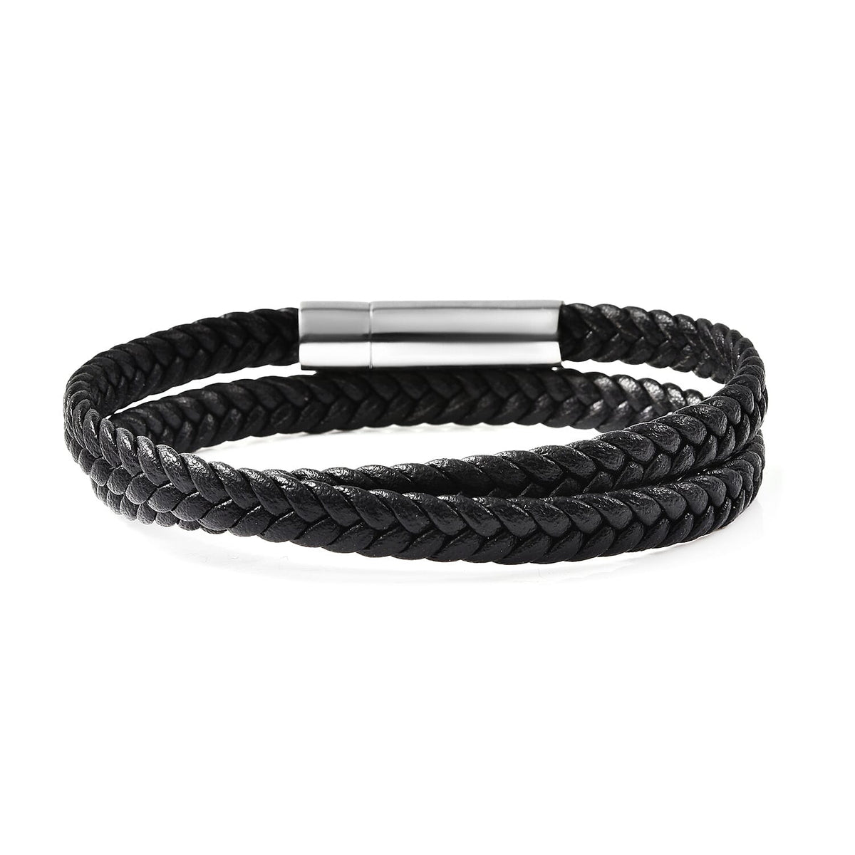 Braided Microfibre Leather Bracelet with Magnetic Lock in Stainless Steel 6020726 2